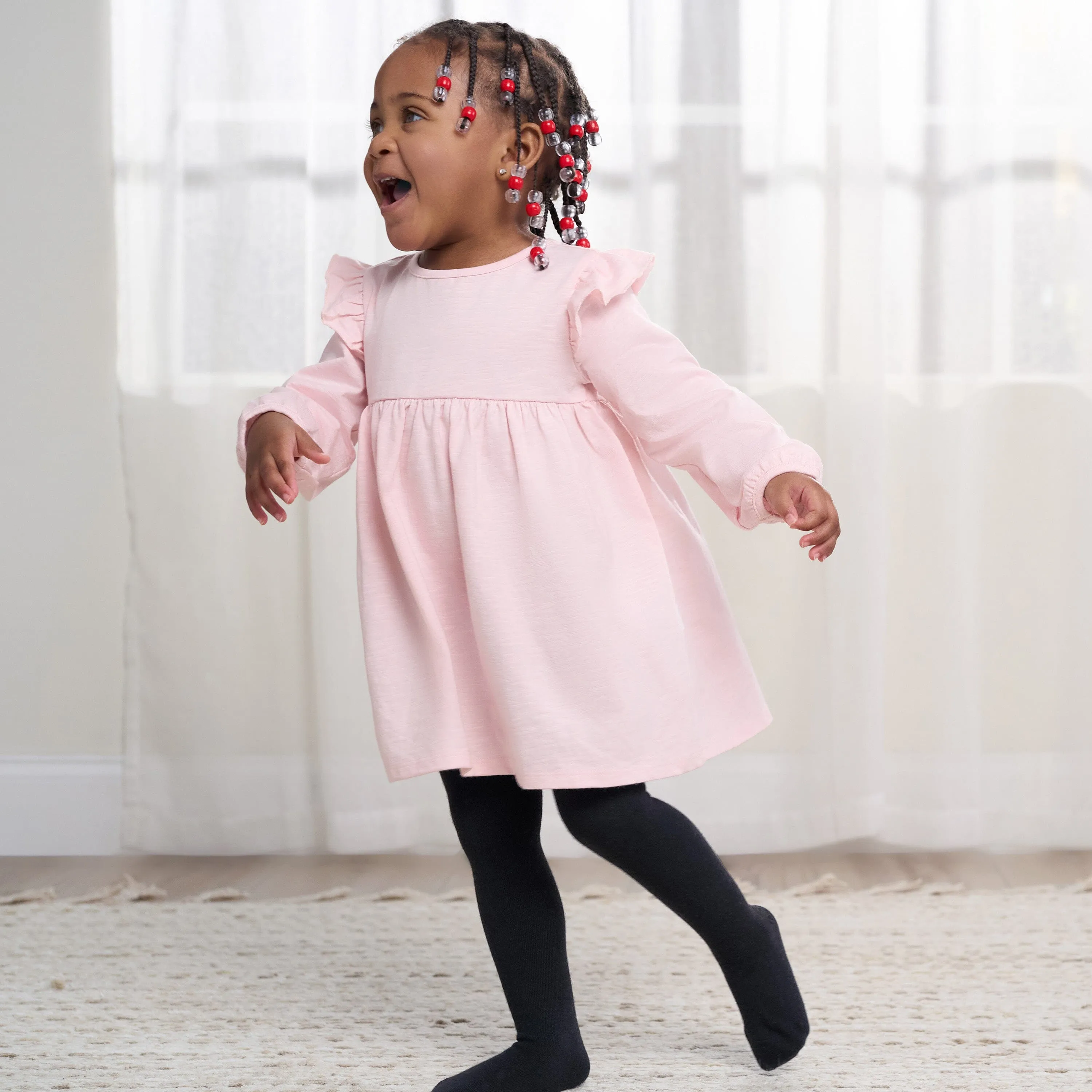 3-Pack Baby and Toddler Girls Black, Ivory, & Grey Heather Tights Gerber Childrenswea