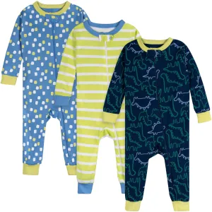 3-Pack Baby Boys Dinos Footless Pajamas Gerber Childrenswea