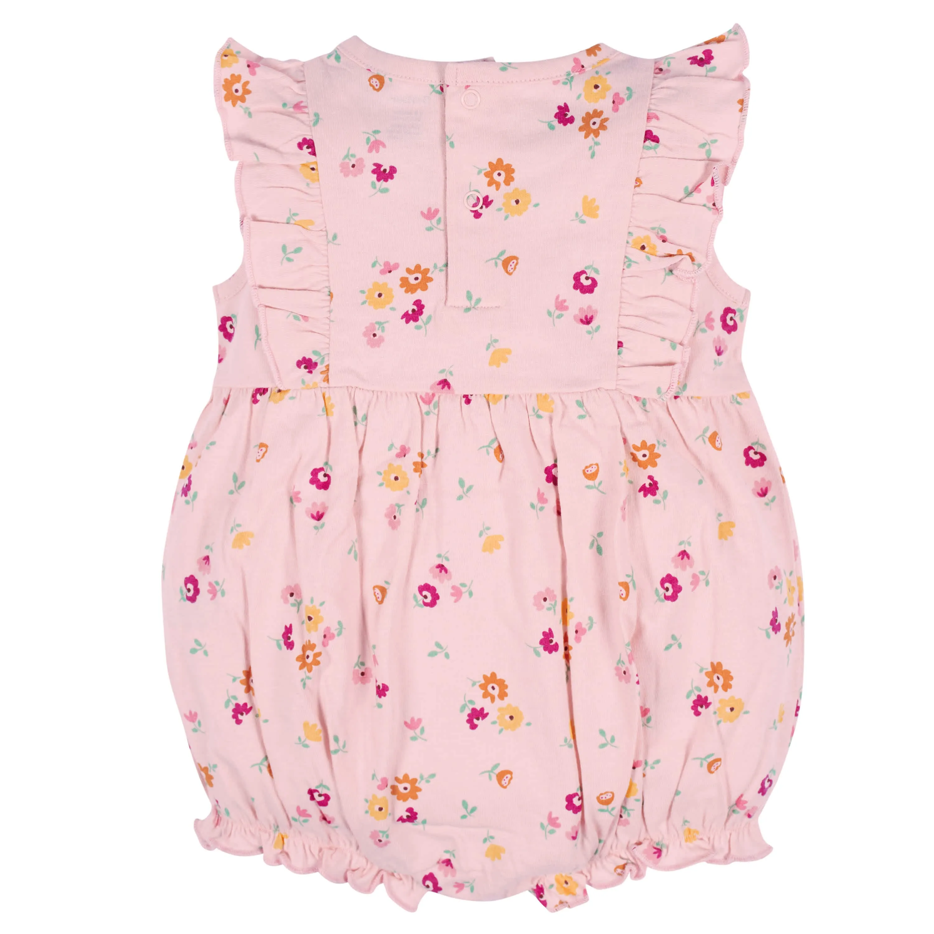3-Pack Baby Girls Floral Fox Rompers Gerber Childrenswea
