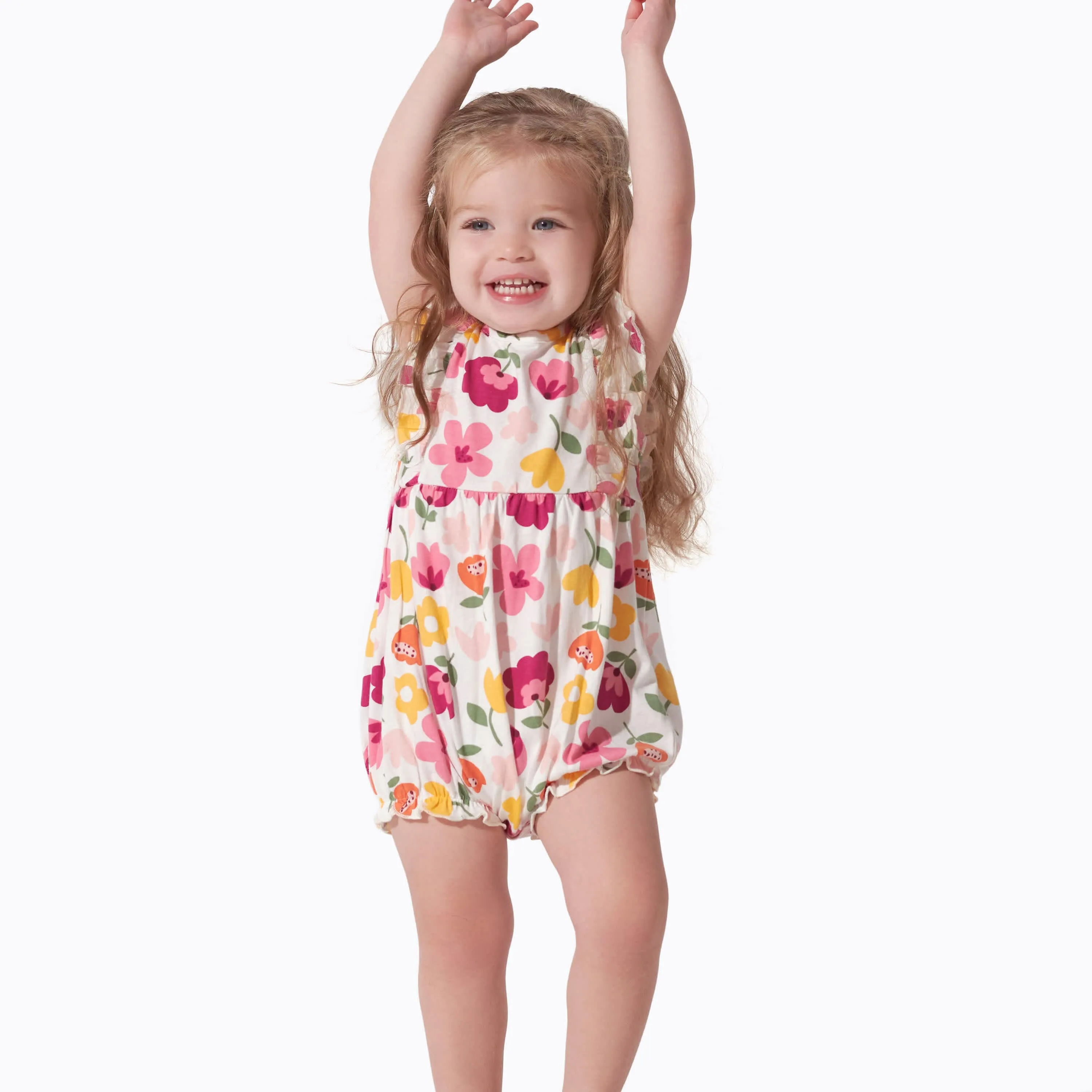 3-Pack Baby Girls Floral Fox Rompers Gerber Childrenswea