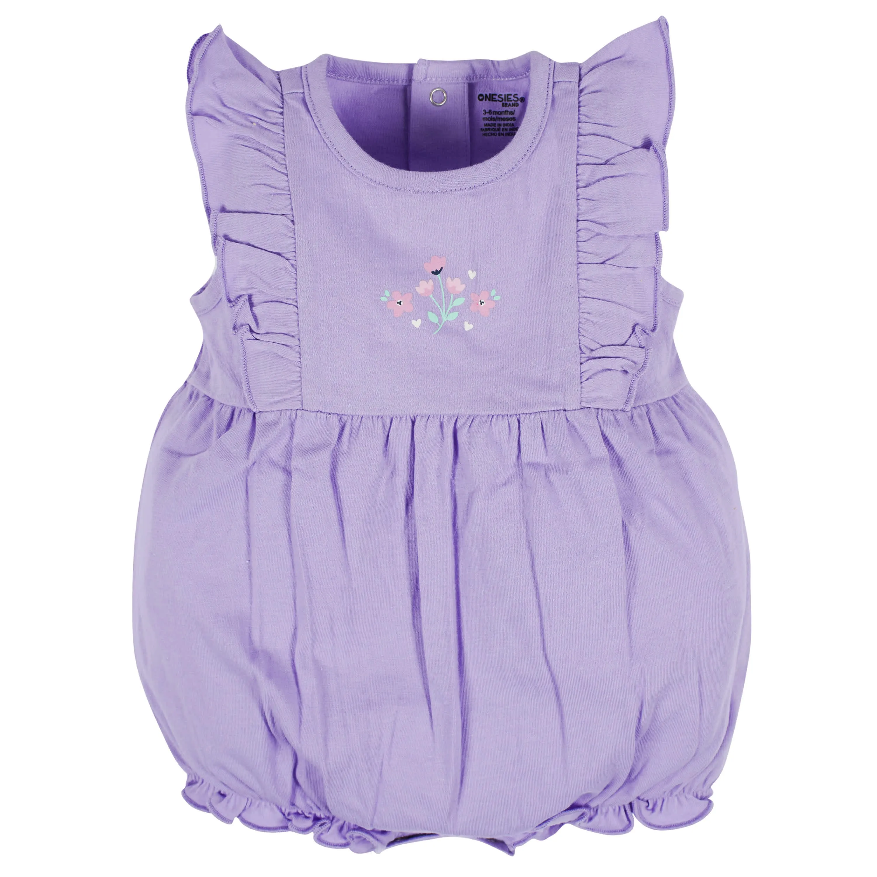 3-Pack Baby Girls Rainbow Floral Rompers Gerber Childrenswea