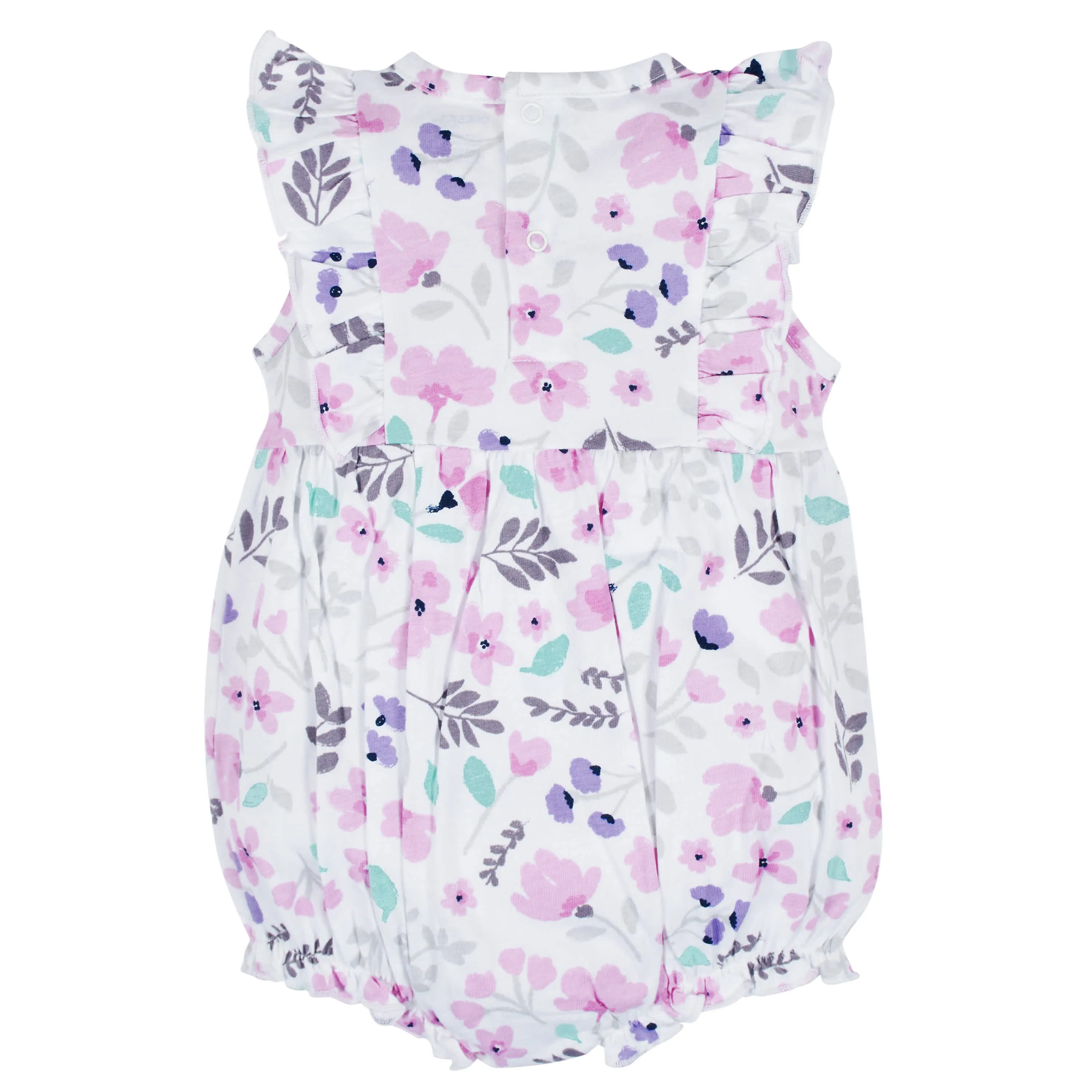 3-Pack Baby Girls Rainbow Floral Rompers Gerber Childrenswea