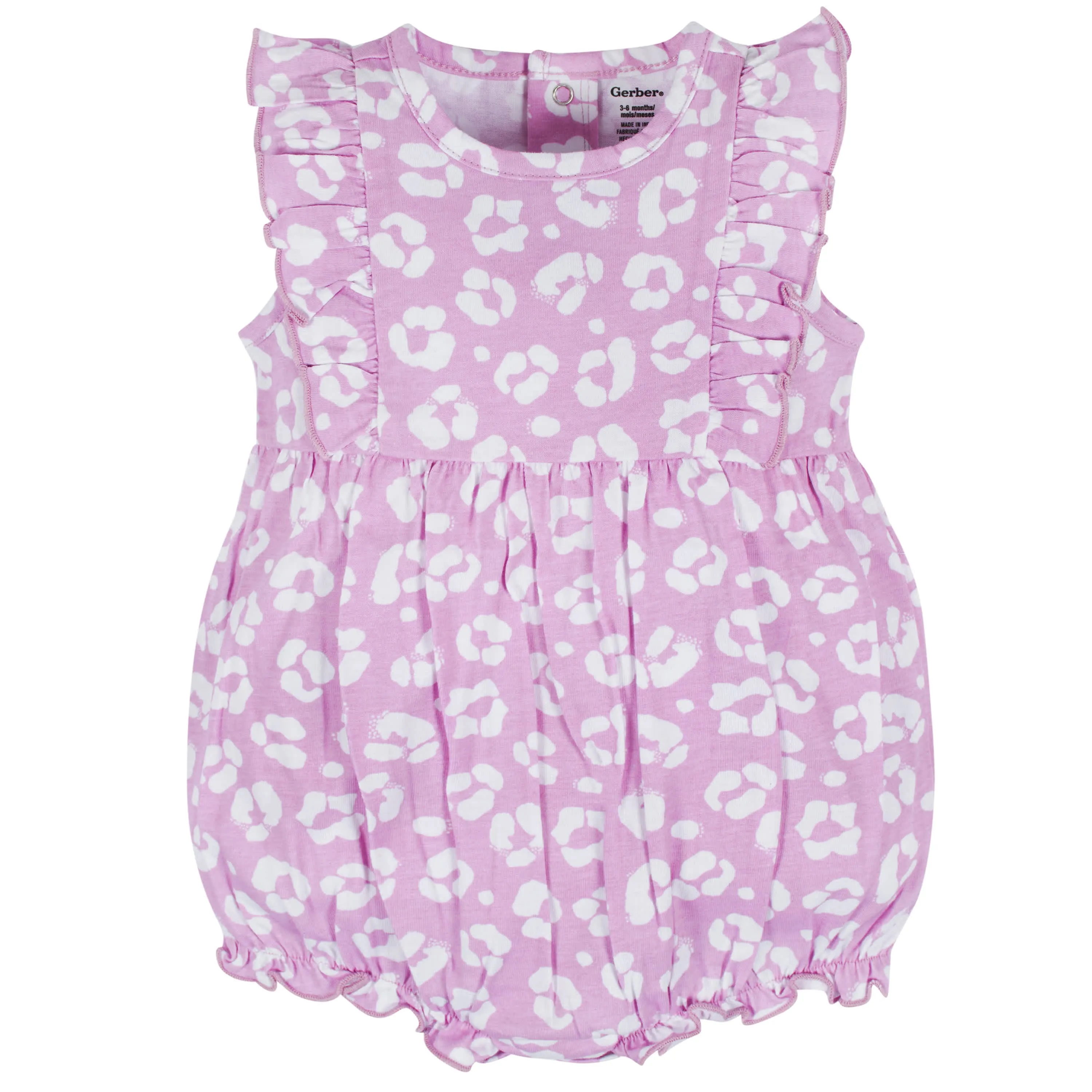 3-Pack Baby Girls Rainbow Floral Rompers Gerber Childrenswea