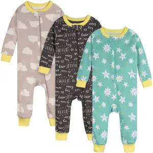 3-Pack Baby Neutral Goodnight Footless Pajamas Gerber Childrenswea