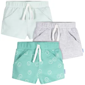 3-Pack Baby Neutral Smiley Faces Shorts Gerber Childrenswea