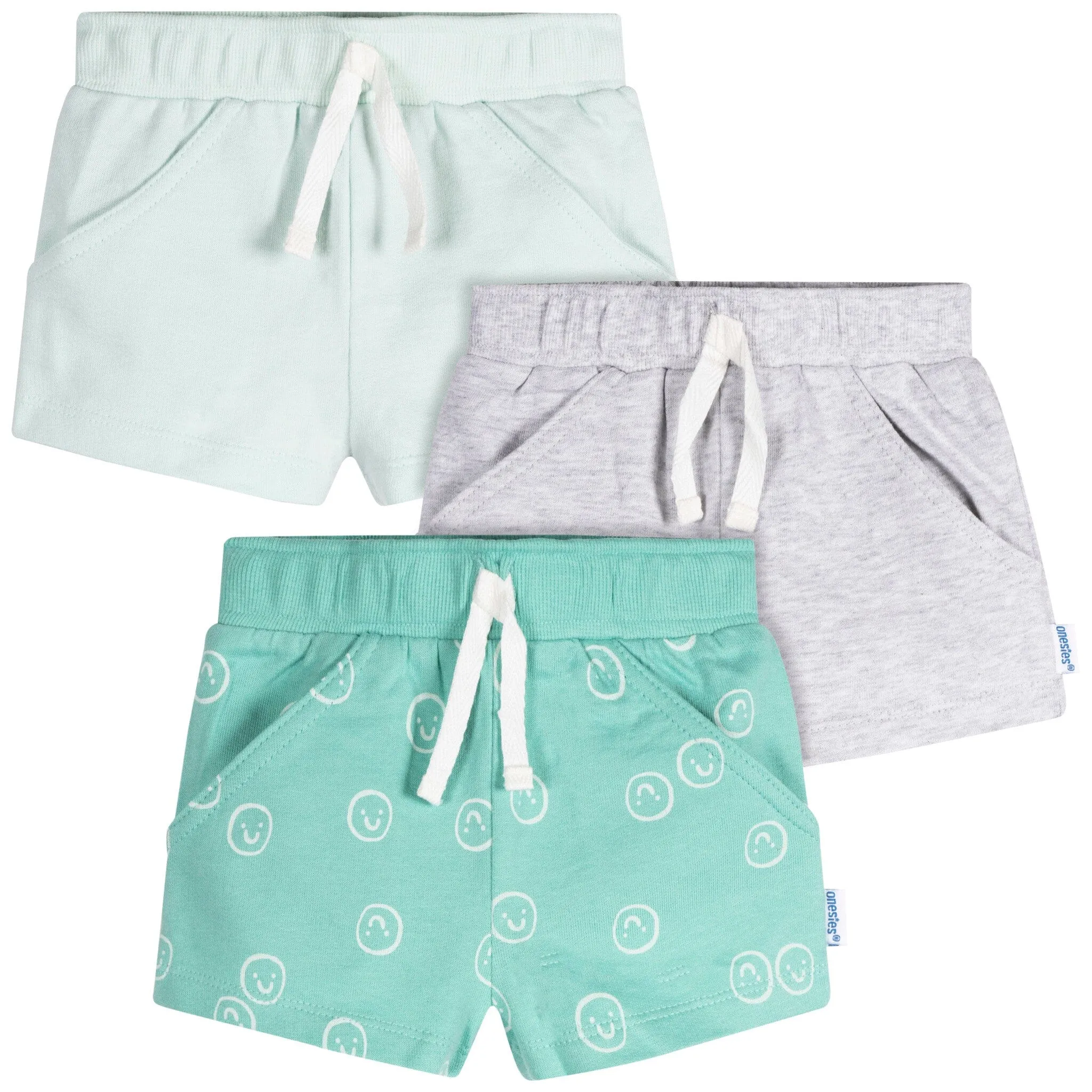 3-Pack Baby Neutral Smiley Faces Shorts Gerber Childrenswea