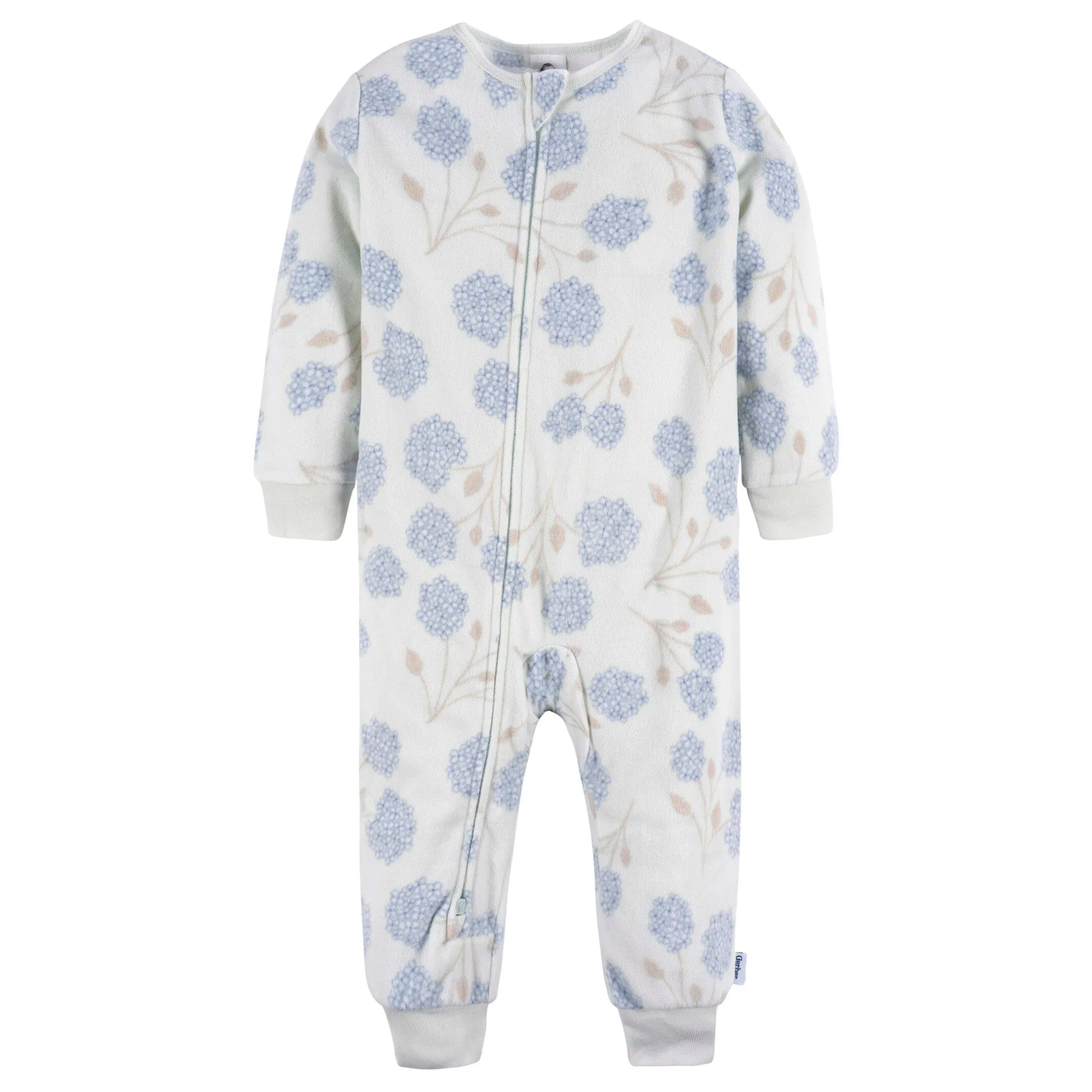 3-Pack Infant & Toddler Girls Blue Floral Footless Fleece Pajamas Gerber Childrenswea