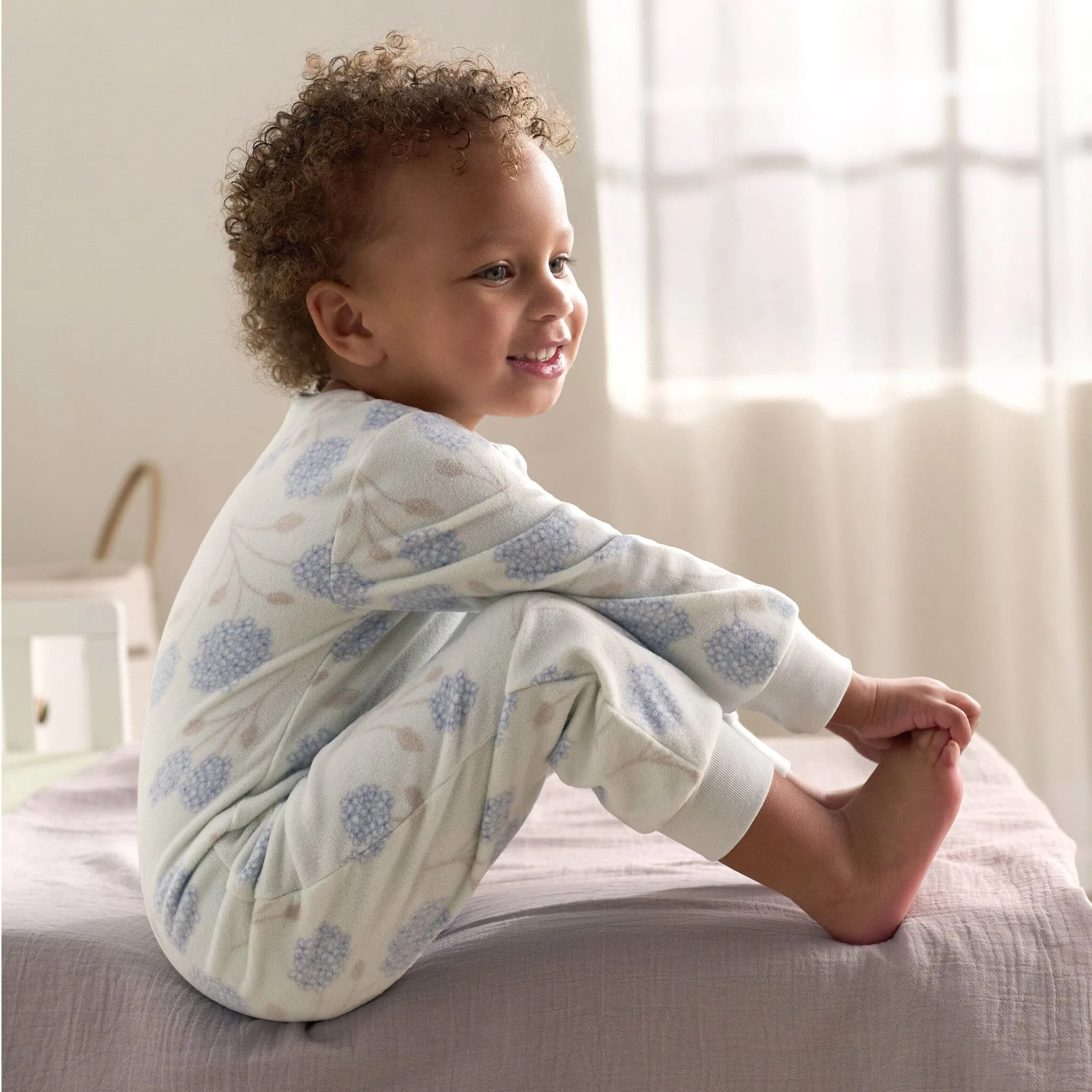 3-Pack Infant & Toddler Girls Blue Floral Footless Fleece Pajamas Gerber Childrenswea