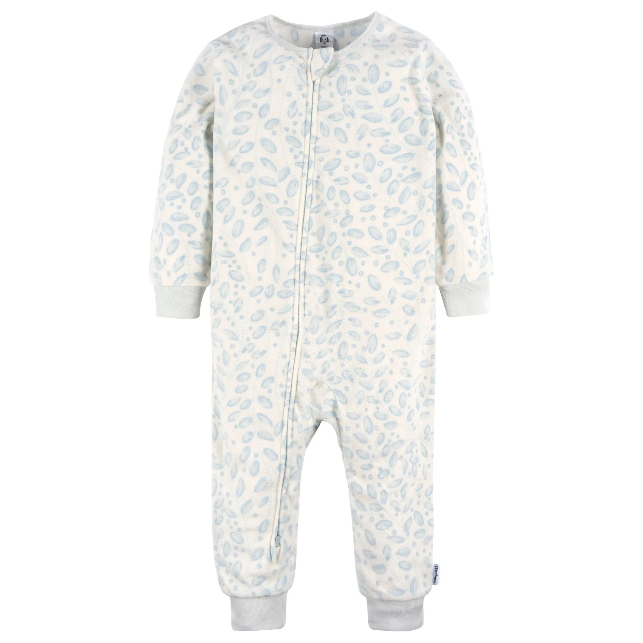 3-Pack Infant & Toddler Girls Blue Floral Footless Fleece Pajamas Gerber Childrenswea