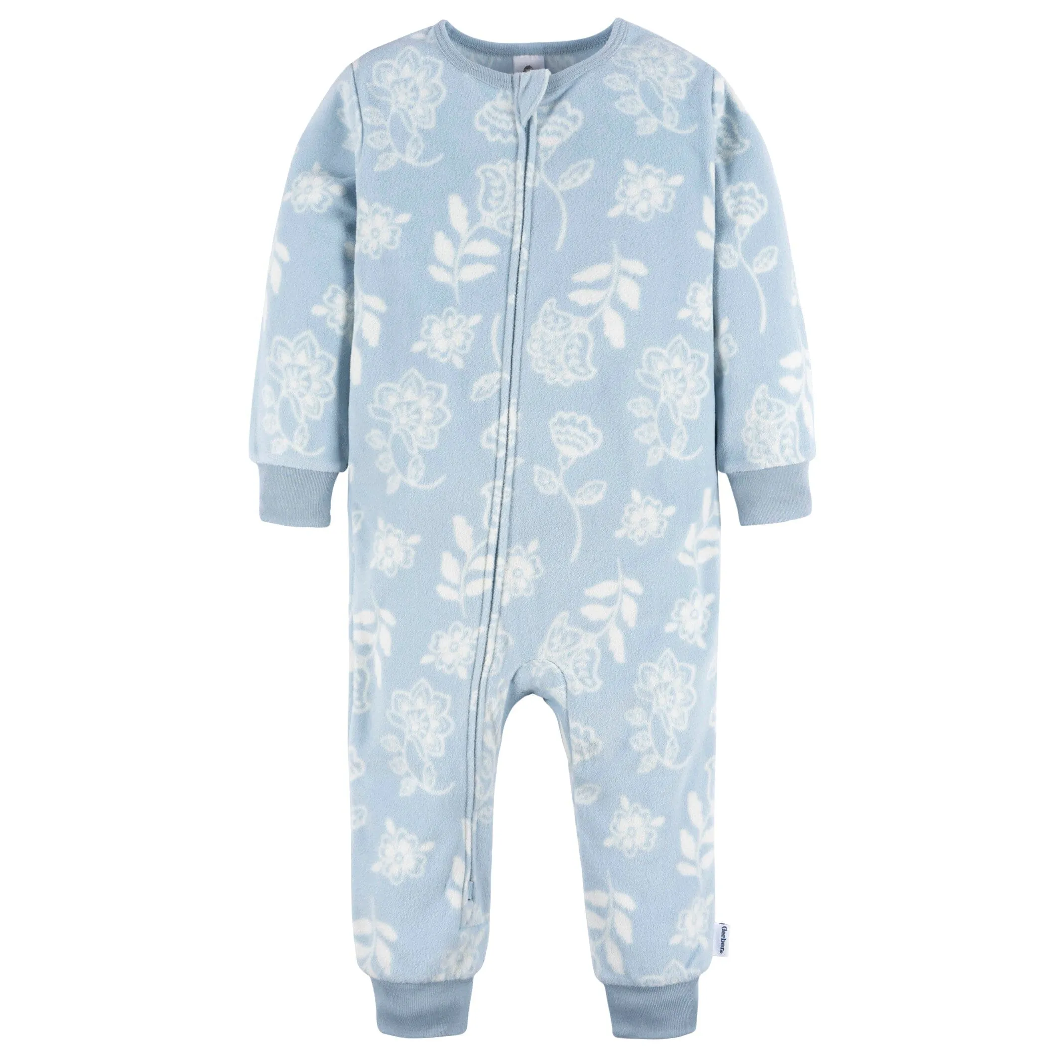 3-Pack Infant & Toddler Girls Blue Floral Footless Fleece Pajamas Gerber Childrenswea