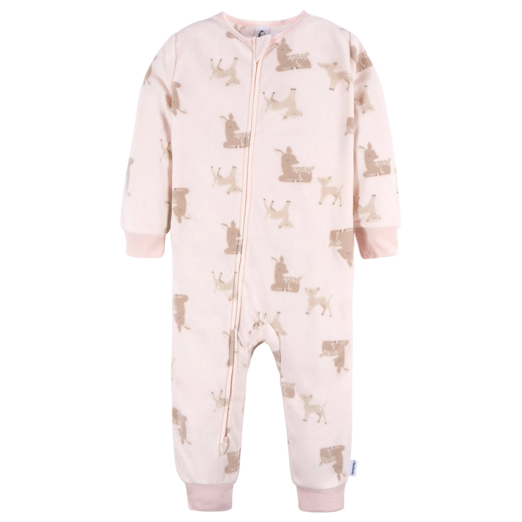 3-Pack Infant & Toddler Girls Pink Deer Footless Fleece Pajamas Gerber Childrenswea