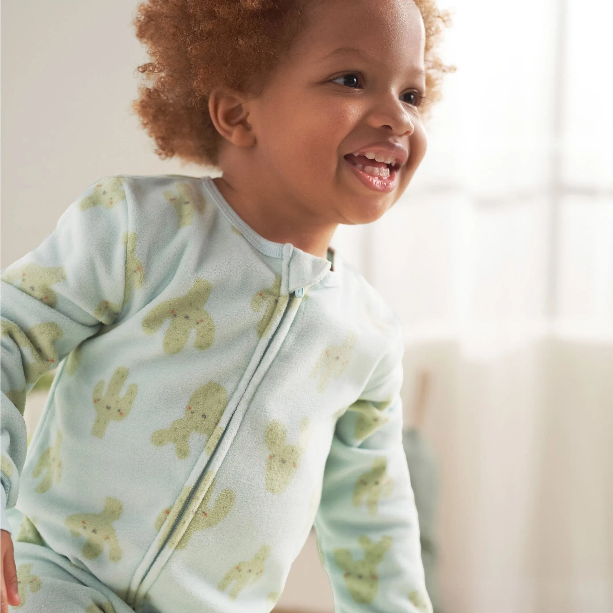 3-Pack Infant & Toddler Neutral Cactus Footless Fleece Pajamas Gerber Childrenswea