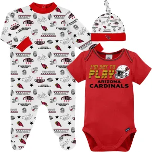 3-Piece Baby Boys Arizona Cardinals Bodysuit, Sleep 'N Play, and Cap Set Gerber Childrenswea