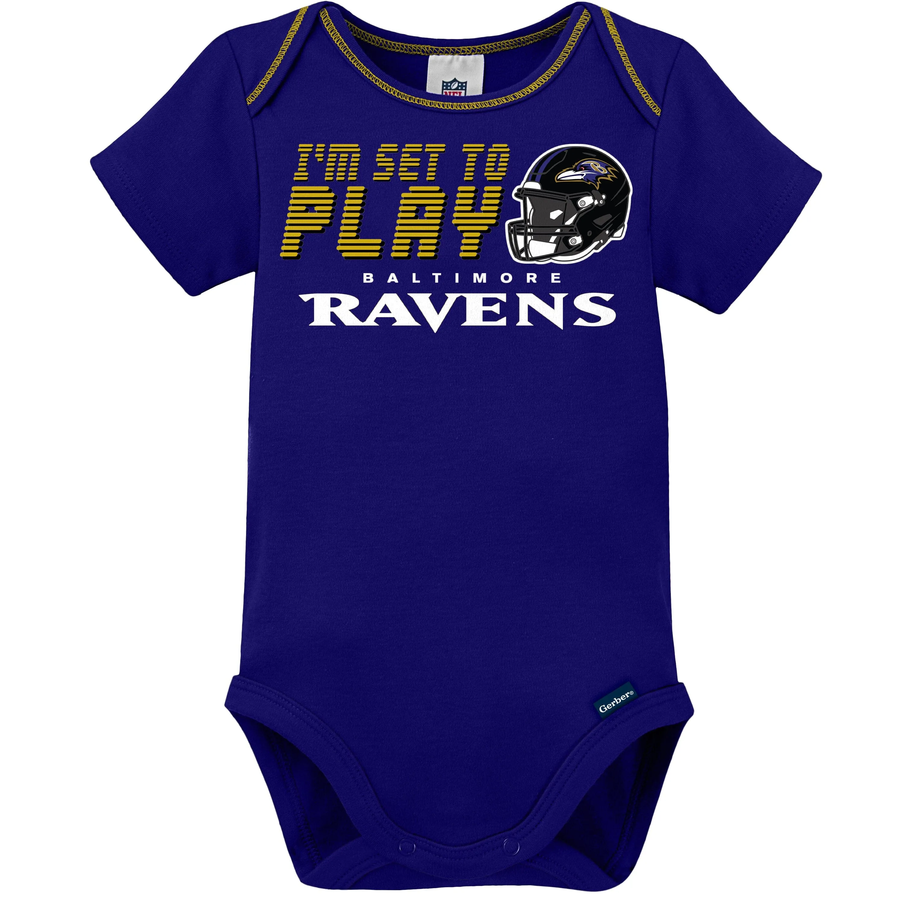3-Piece Baby Boys Baltimore Ravens Bodysuit, Sleep 'N Play, and Cap Set Gerber Childrenswea