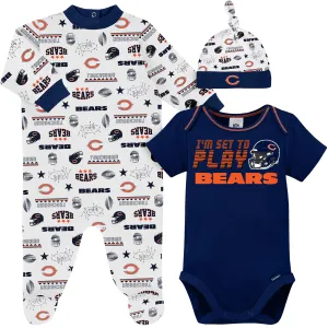 3-Piece Baby Boys Chicago Bears Bodysuit, Sleep 'N Play, and Cap Set Gerber Childrenswea