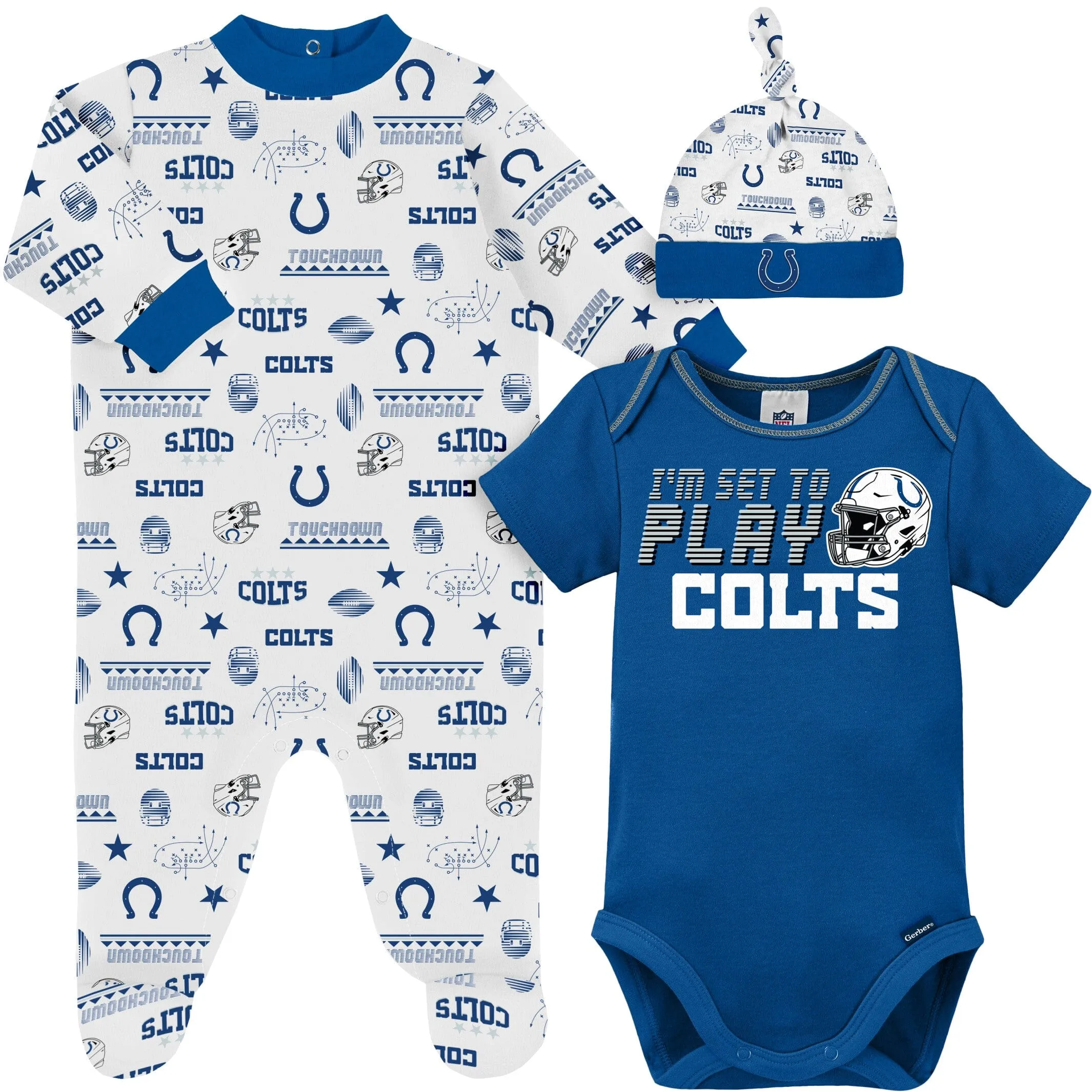 3-Piece Baby Boys Colts Bodysuit, Sleep 'N Play & Cap Set Gerber Childrenswea