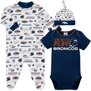3-Piece Baby Boys Denver Broncos Bodysuit, Sleep 'N Play, and Cap Set Gerber Childrenswea