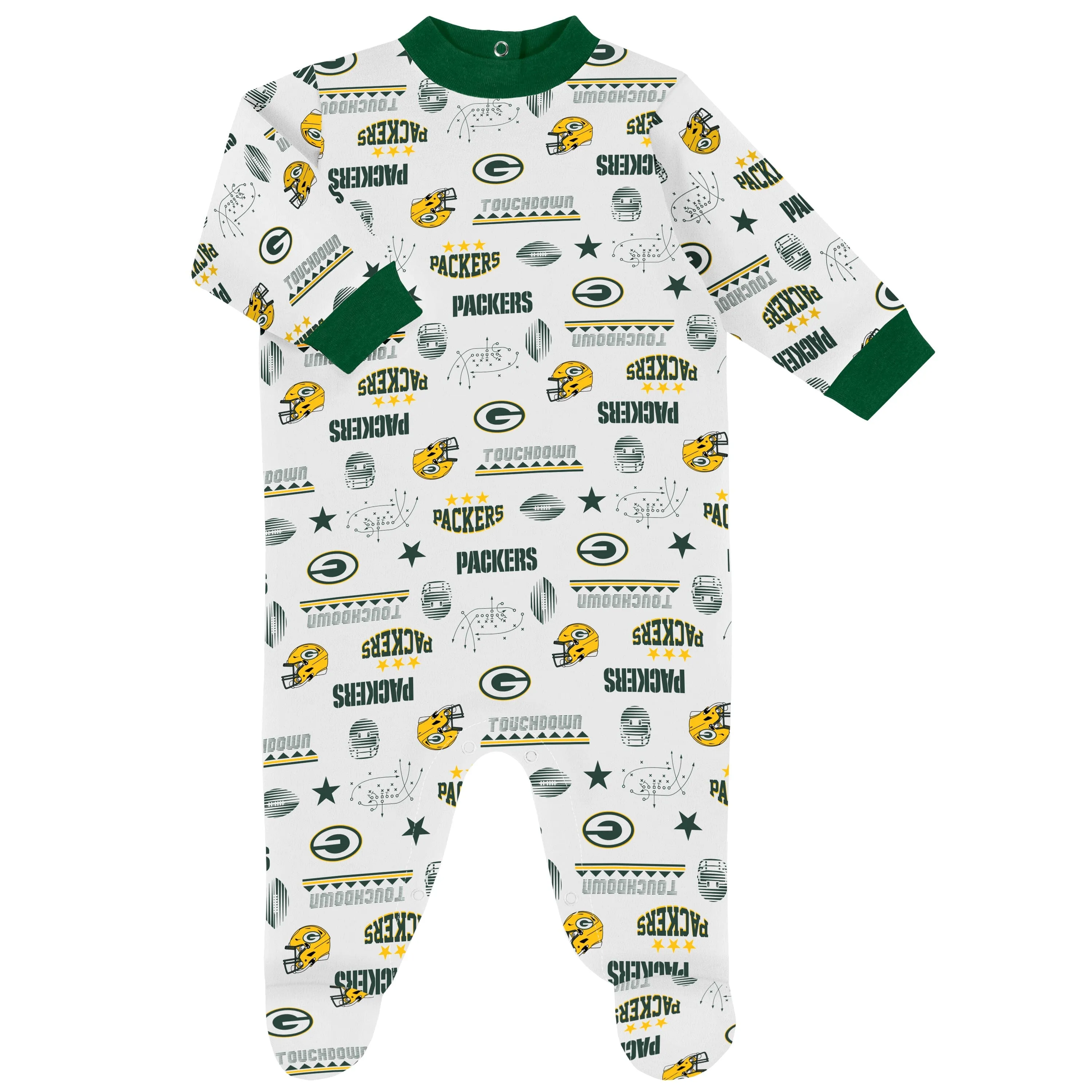 3-Piece Baby Boys Green Bay Packers Bodysuit, Sleep 'N Play, and Cap Set Gerber Childrenswea
