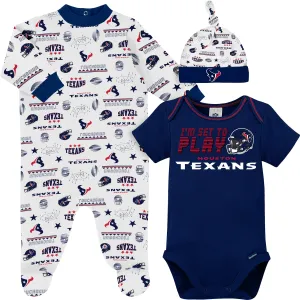 3-Piece Baby Boys Houston Texans Bodysuit, Sleep 'N Play, and Cap Set Gerber Childrenswea