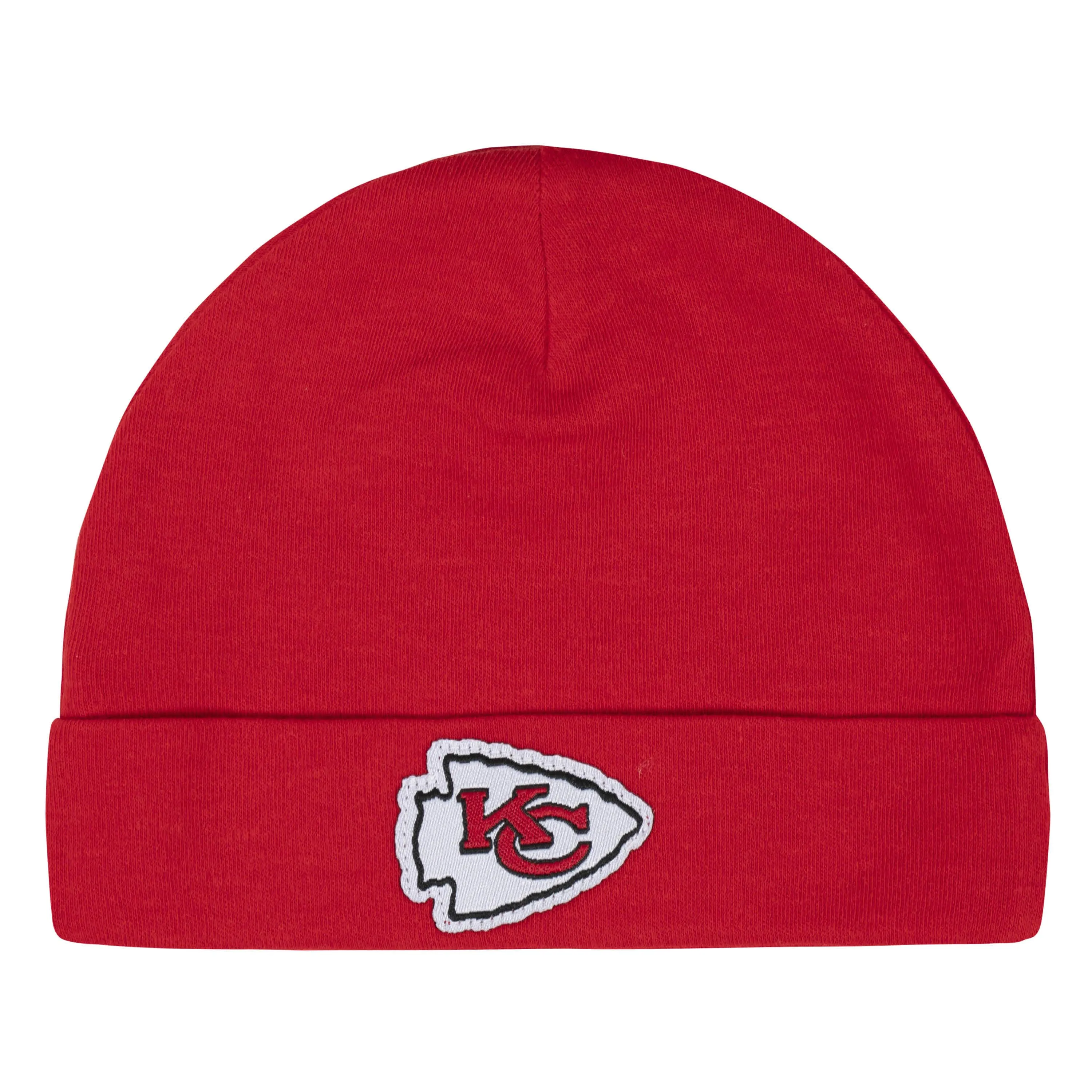 3-Piece Baby Boys Kansas City Chiefs Bodysuit, Footed Pant, and Cap Set Gerber Childrenswea
