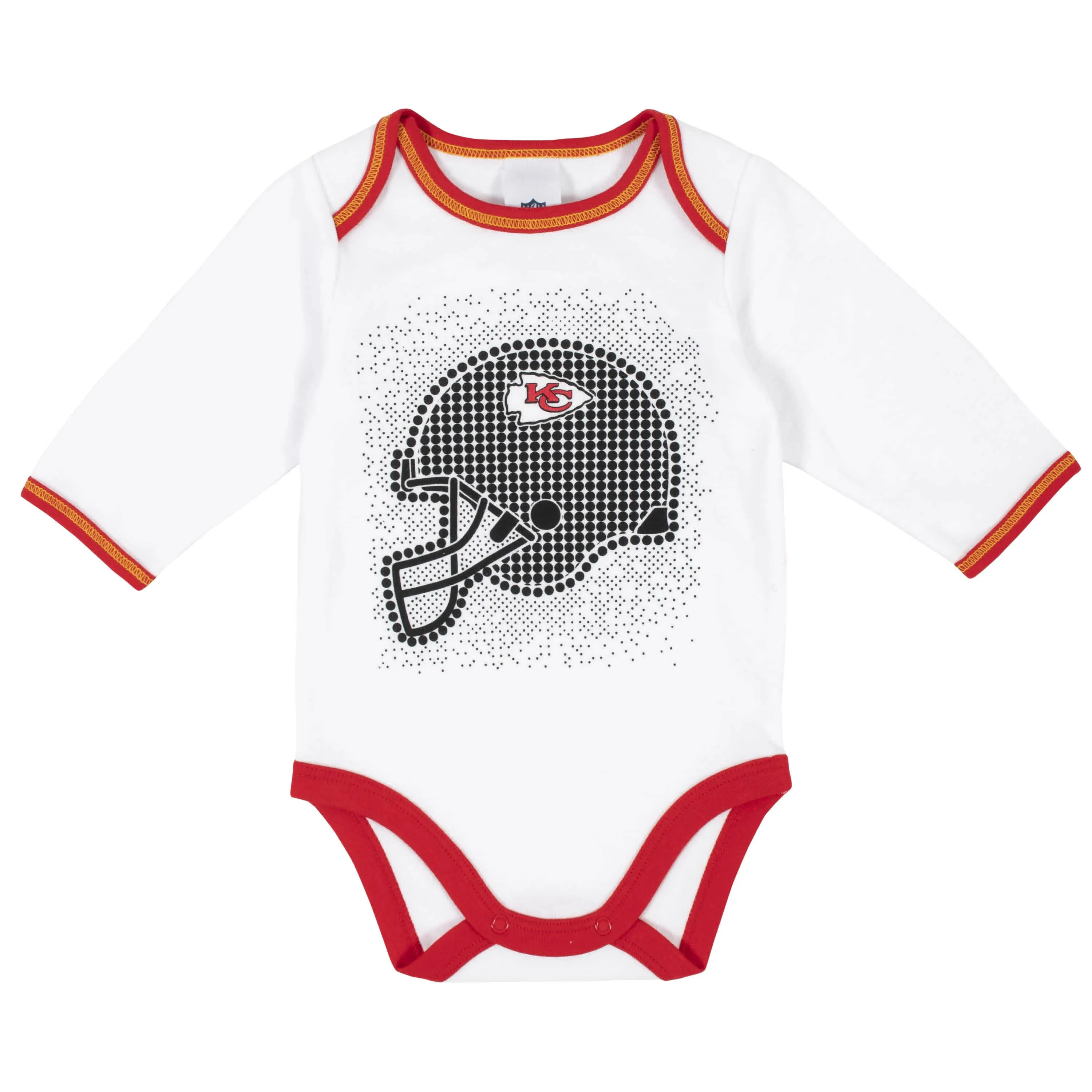 3-Piece Baby Boys Kansas City Chiefs Bodysuit, Footed Pant, and Cap Set Gerber Childrenswea