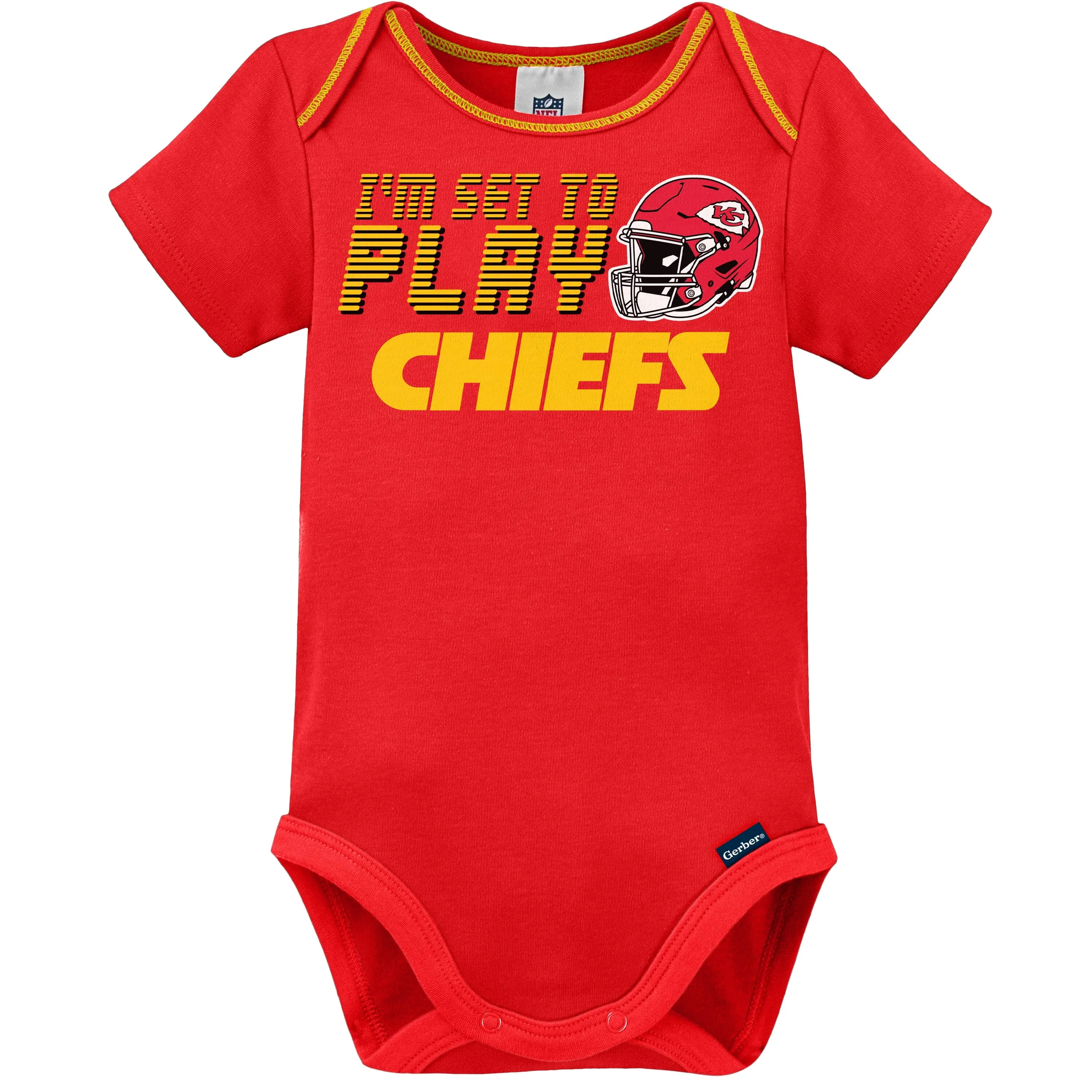 3-Piece Baby Boys Kansas City Chiefs Bodysuit, Sleep 'N Play, and Cap Set Gerber Childrenswea