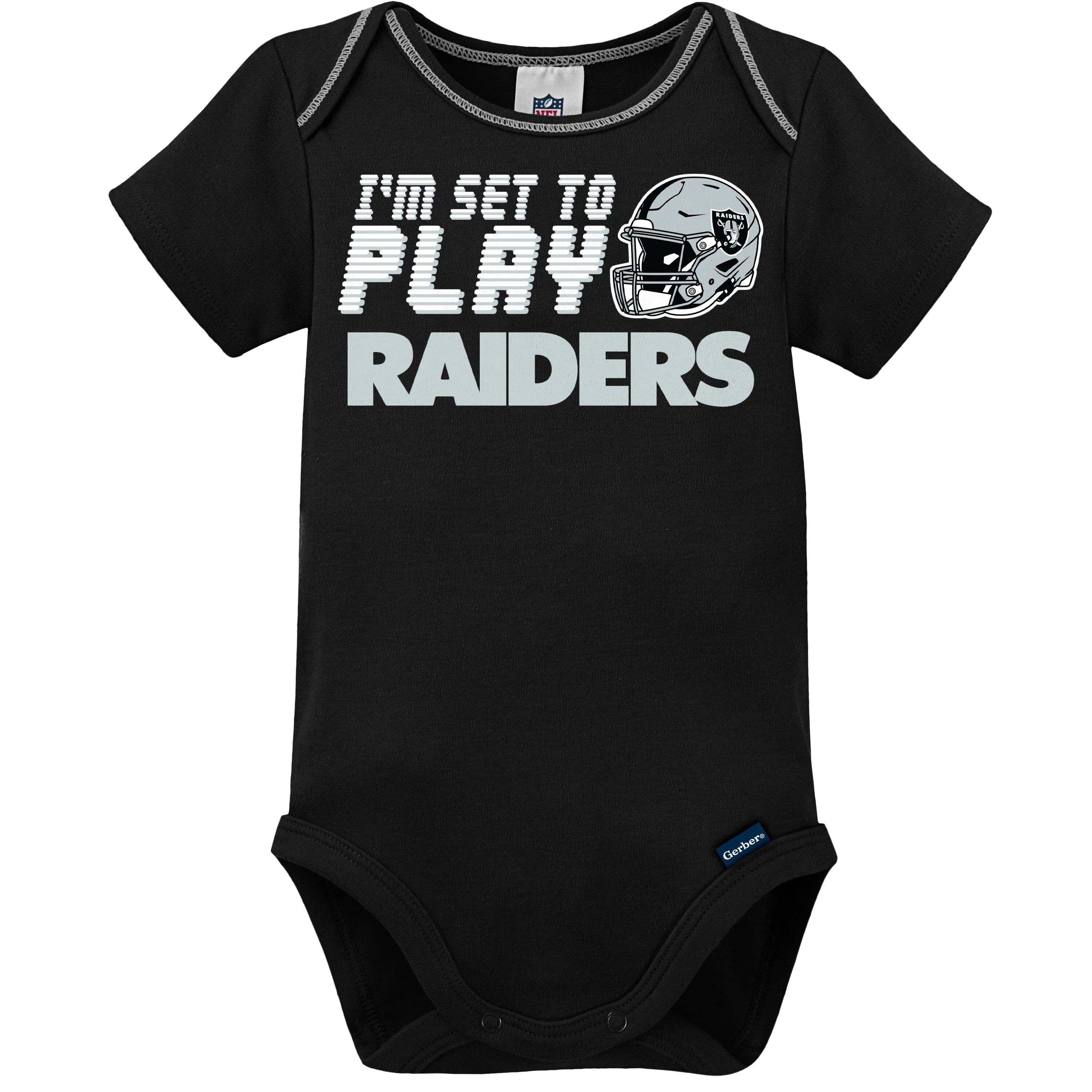 3-Piece Baby Boys Las Vegas Raiders Bodysuit, Sleep 'N Play, and Cap Set Gerber Childrenswea