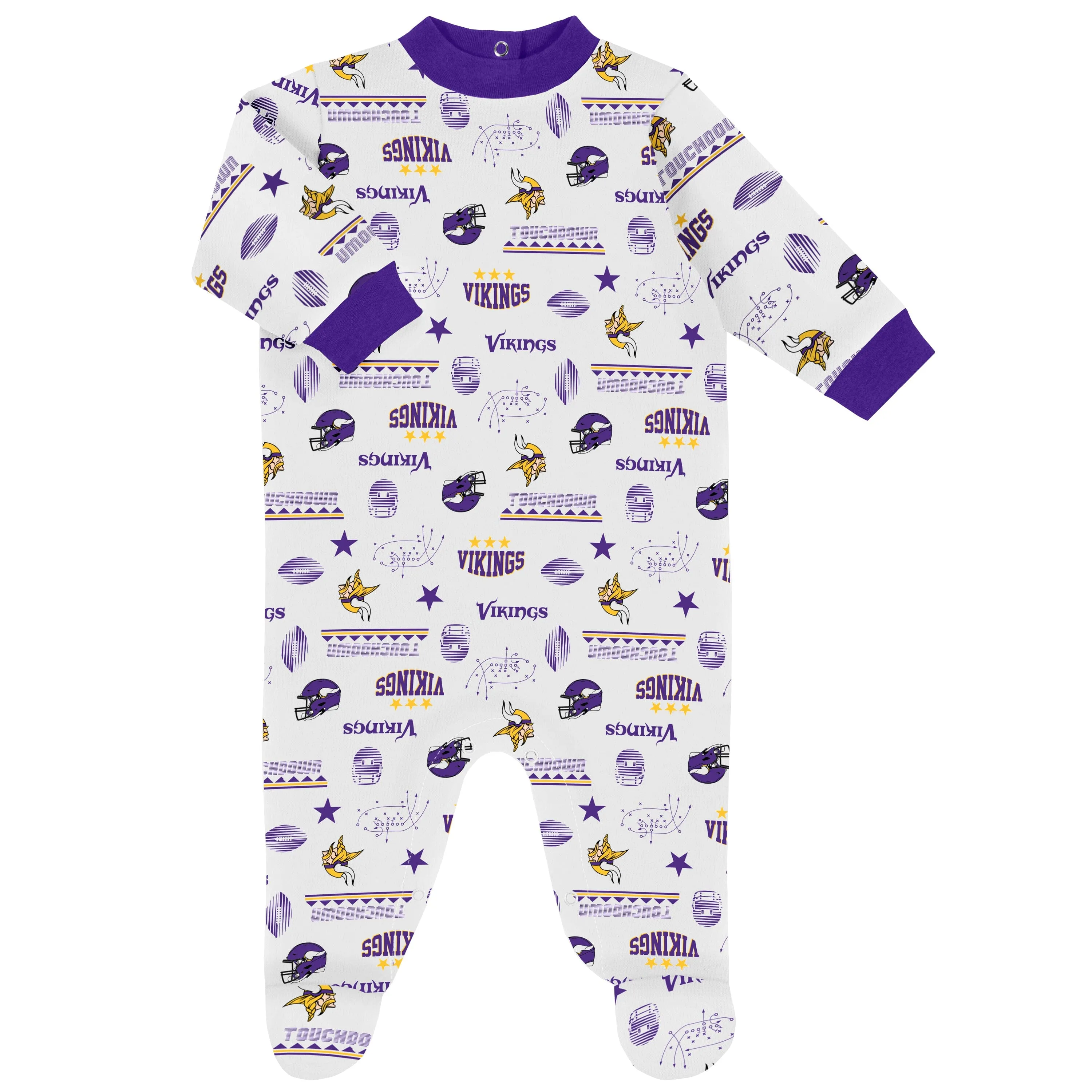 3-Piece Baby Boys Minnesota Vikings Bodysuit, Sleep 'N Play, and Cap Set Gerber Childrenswea