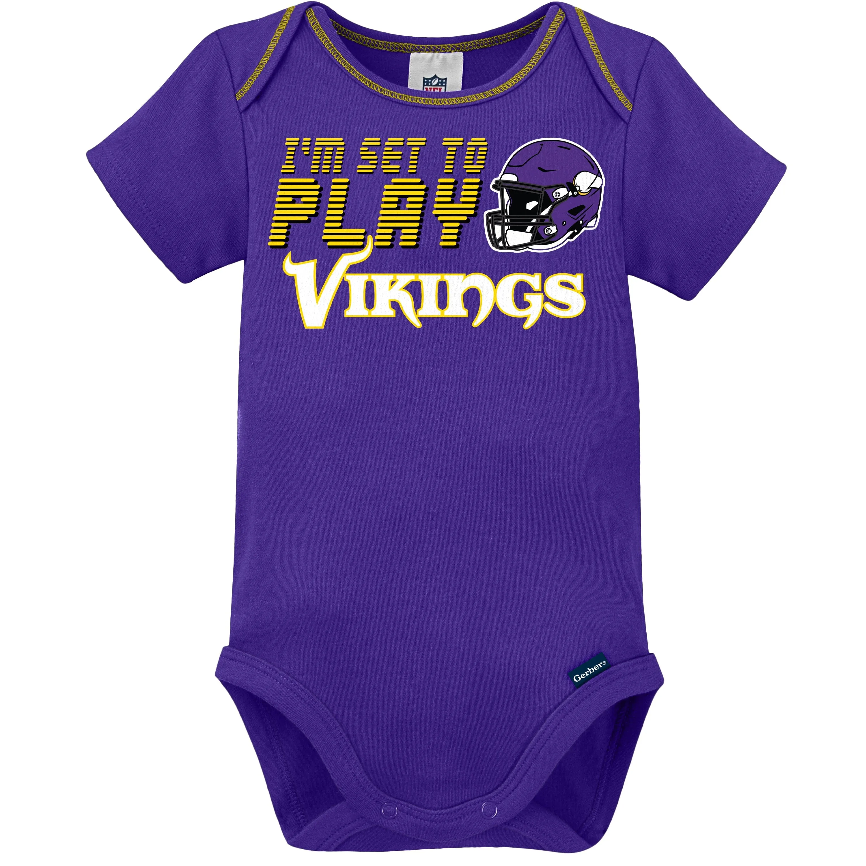 3-Piece Baby Boys Minnesota Vikings Bodysuit, Sleep 'N Play, and Cap Set Gerber Childrenswea