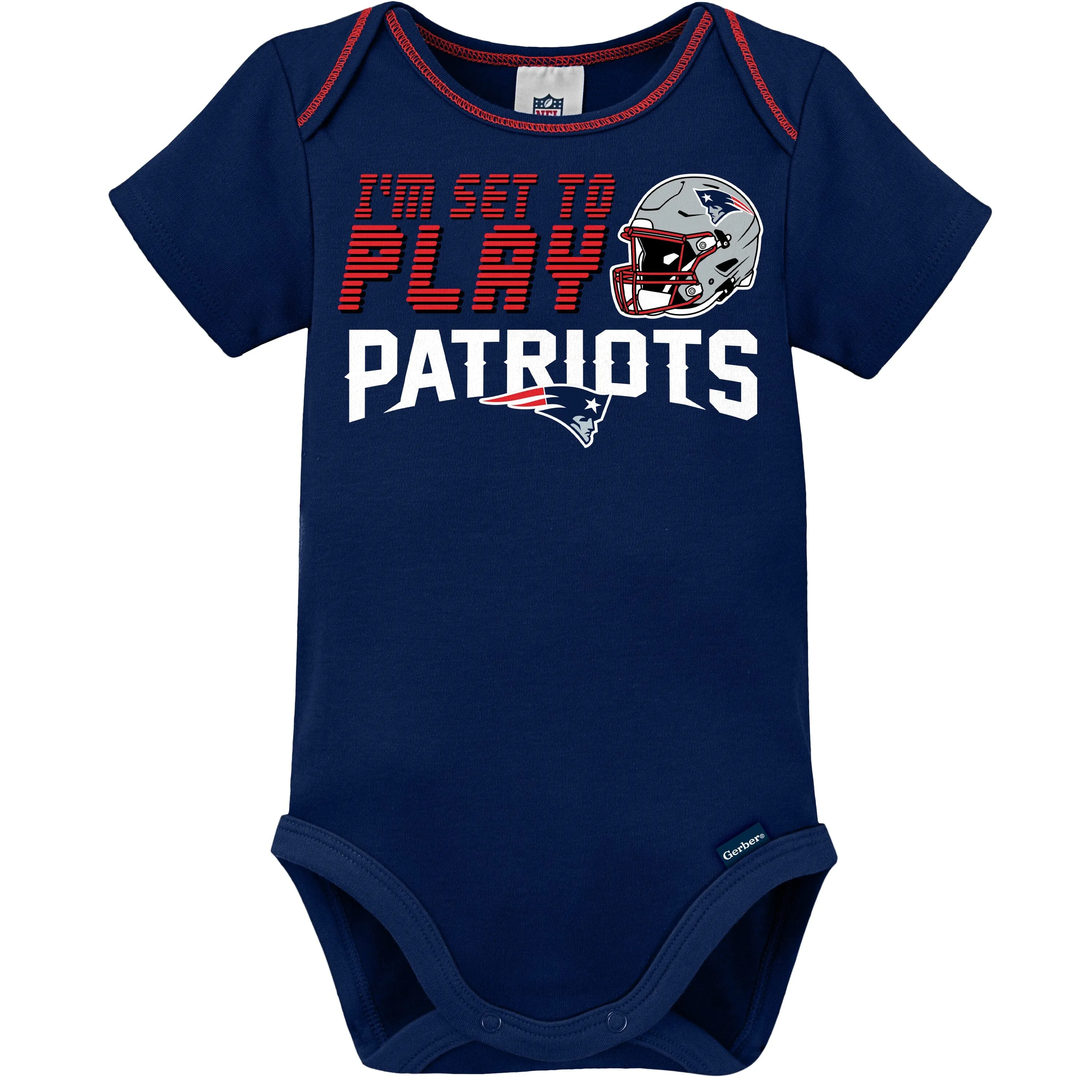 3-Piece Baby Boys New England Patriots Bodysuit, Sleep 'N Play, and Cap Set Gerber Childrenswea