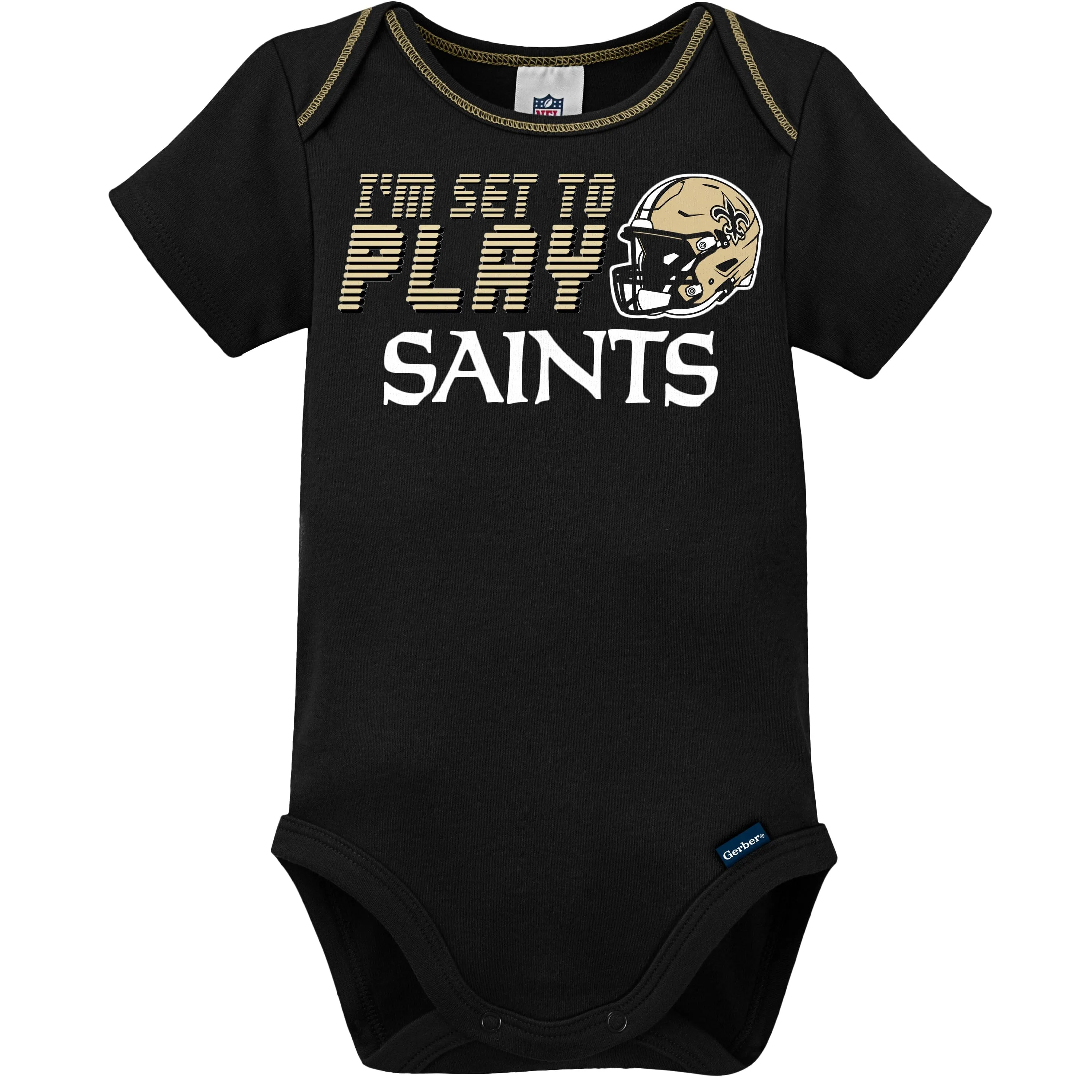 3-Piece Baby Boys New Orleans Saints Bodysuit, Sleep 'N Play, and Cap Set Gerber Childrenswea