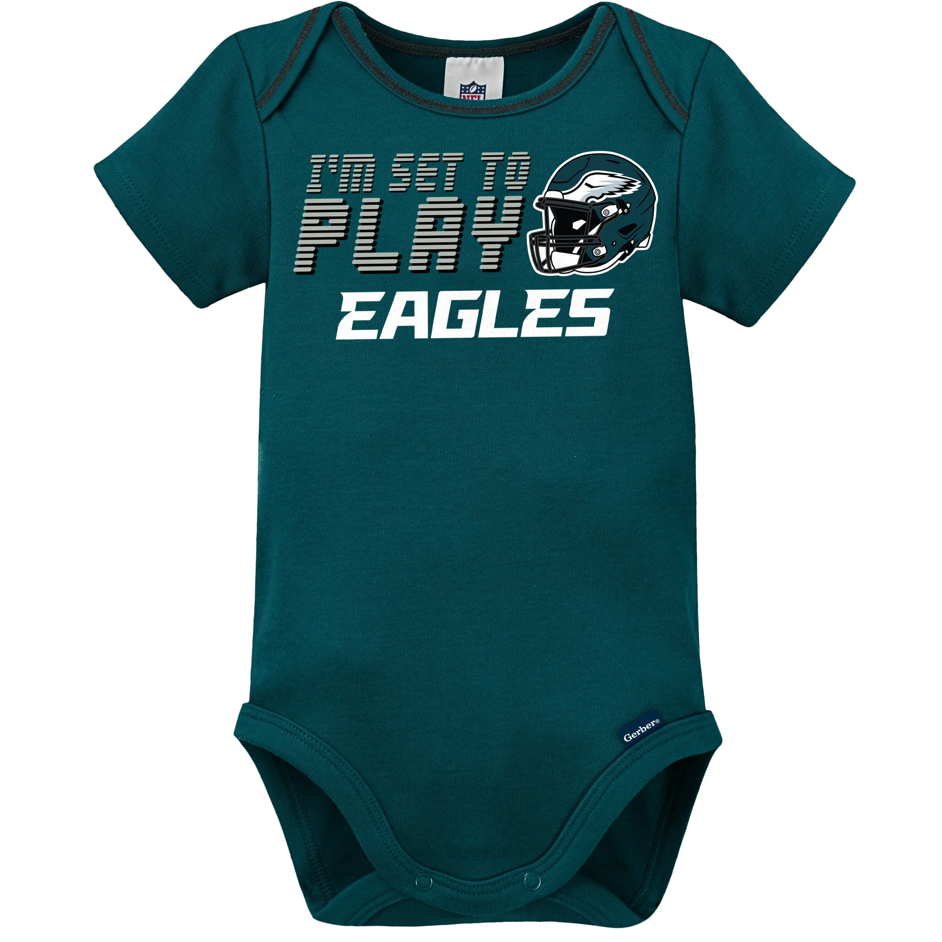 3-Piece Baby Boys Philadelphia Eagles Bodysuit, Sleep 'N Play, and Cap Set Gerber Childrenswea