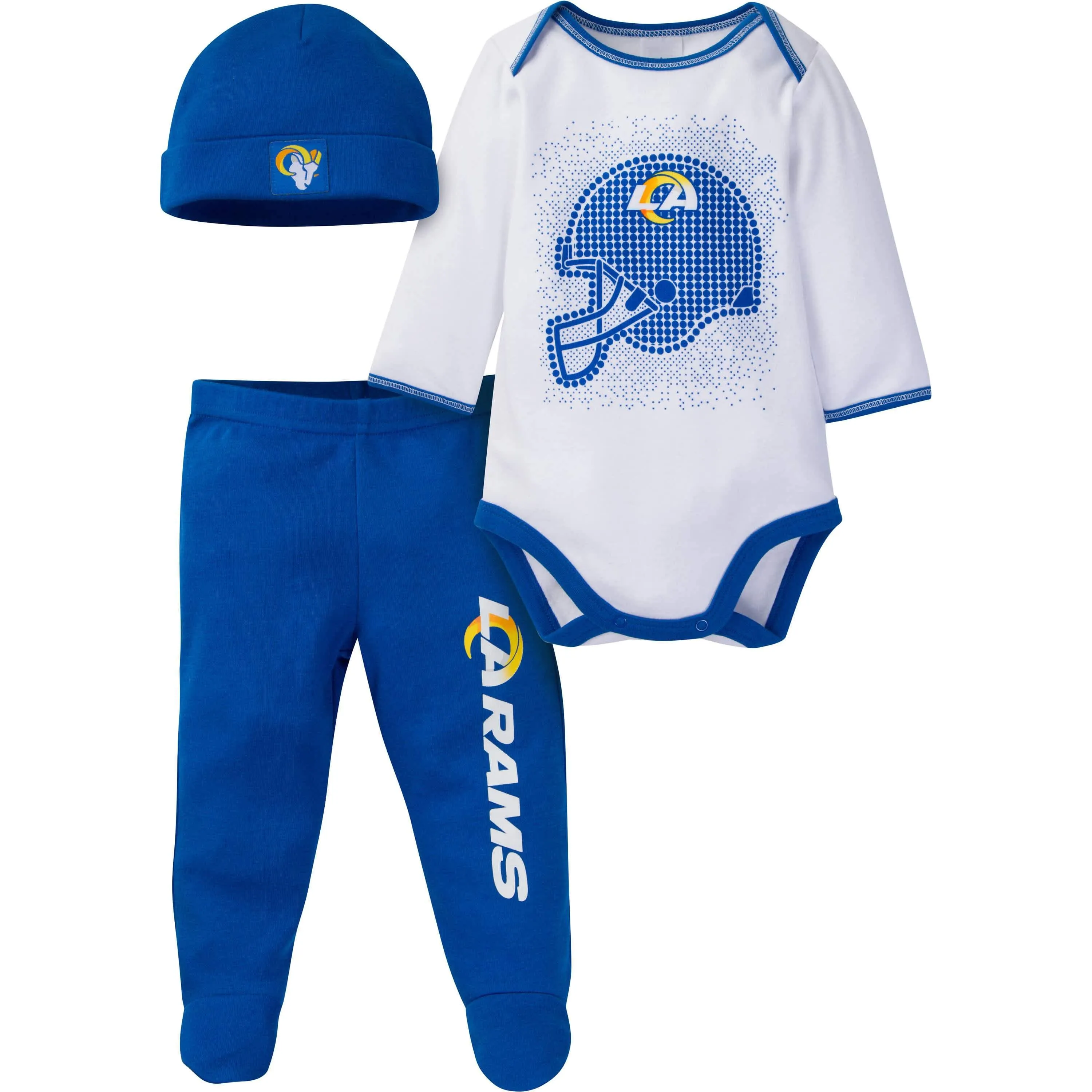 3-Piece Baby Boys Rams Bodysuit, Footed Pant, & Cap Set Gerber Childrenswea