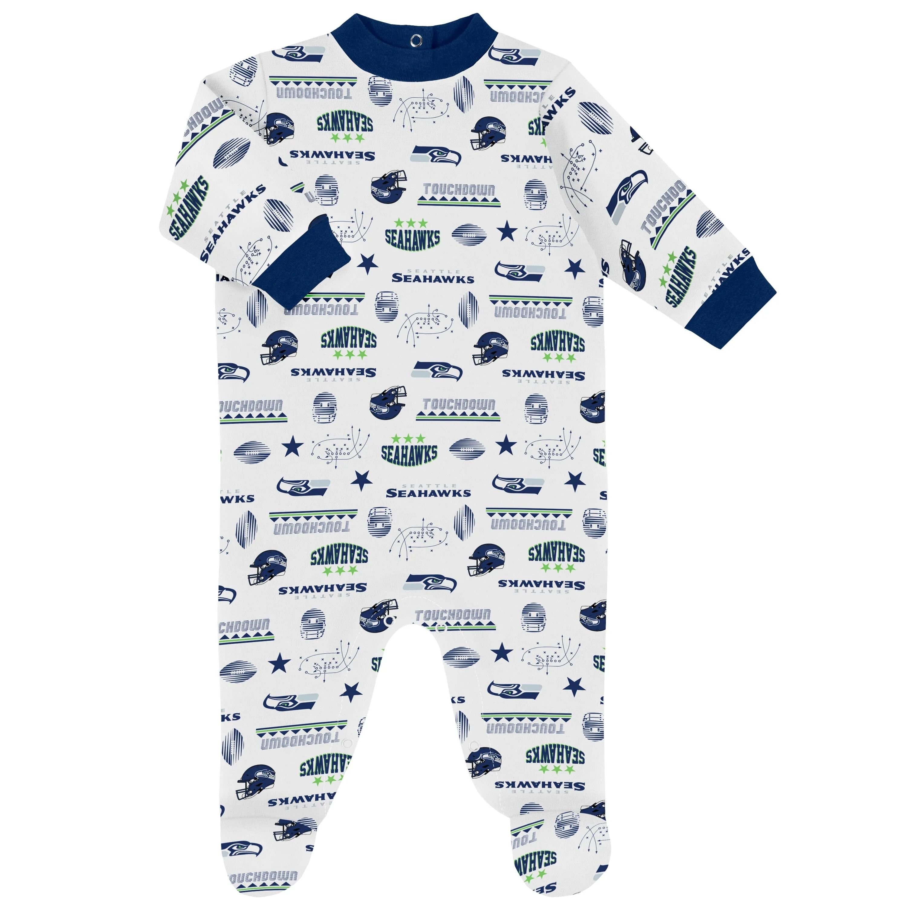 3-Piece Baby Boys Seattle Seahawks Bodysuit, Sleep 'N Play, and Cap Set Gerber Childrenswea
