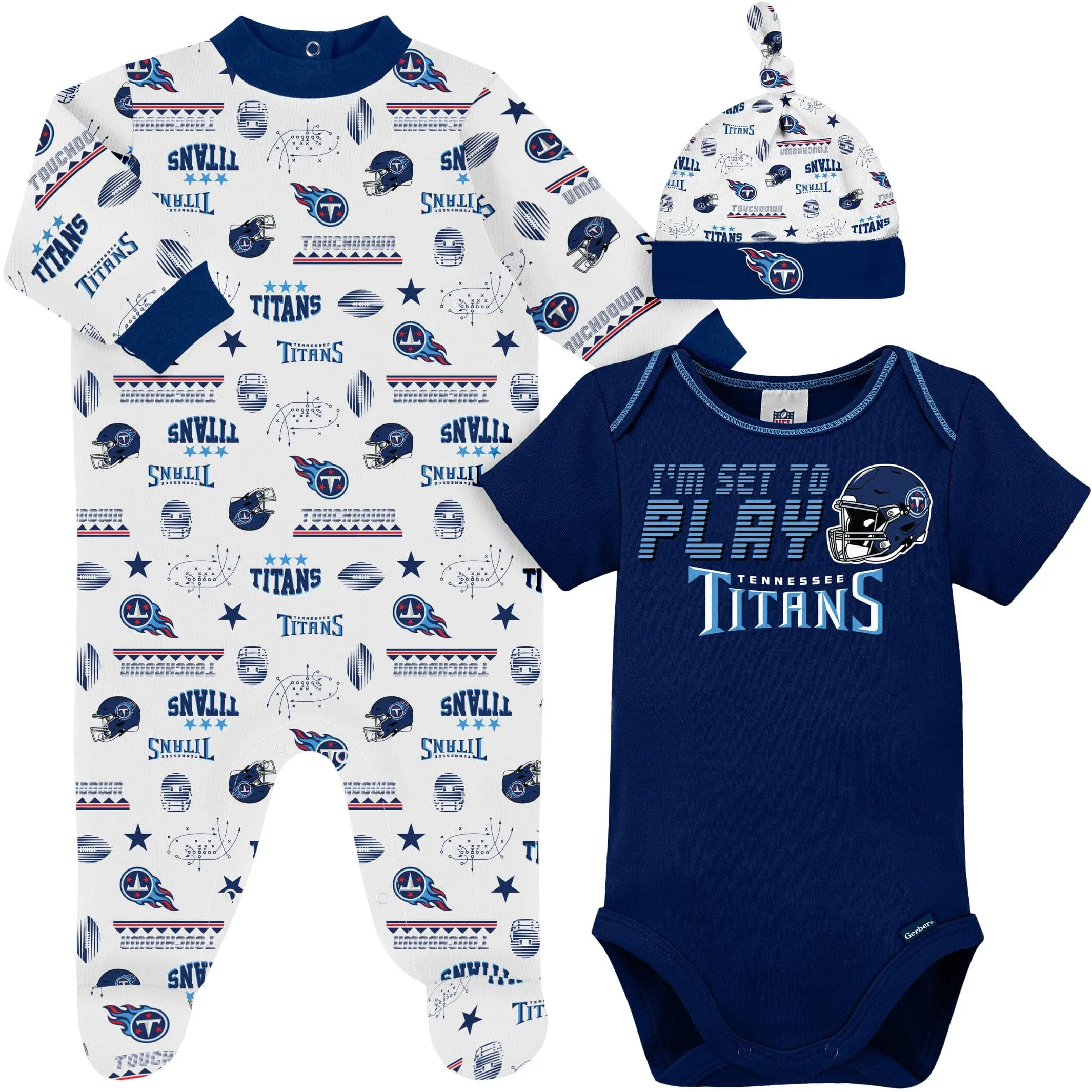 3-Piece Baby Boys Titans Bodysuit, Sleep 'N Play & Cap Set Gerber Childrenswea