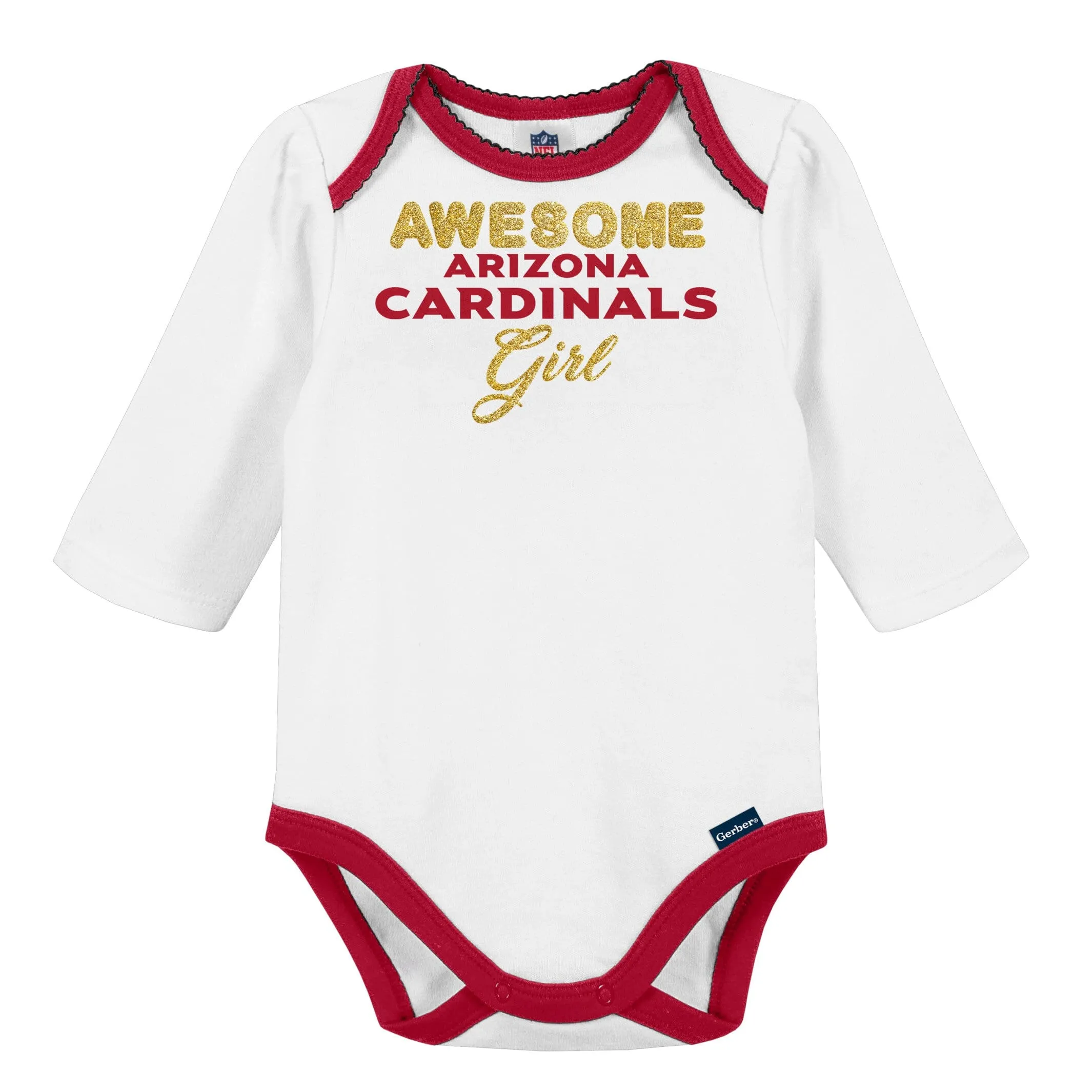3-Piece Baby Girls Cardinals Bodysuit, Footed Pant, & Cap Set Gerber Childrenswea