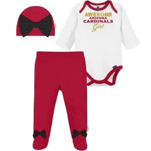 3-Piece Baby Girls Cardinals Bodysuit, Footed Pant, & Cap Set Gerber Childrenswea