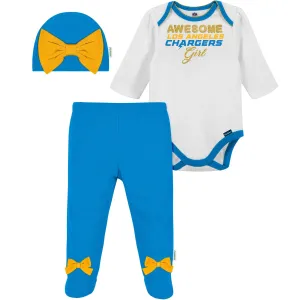 3-Piece Baby Girls Chargers Bodysuit, Footed Pant, & Cap Set Gerber Childrenswea