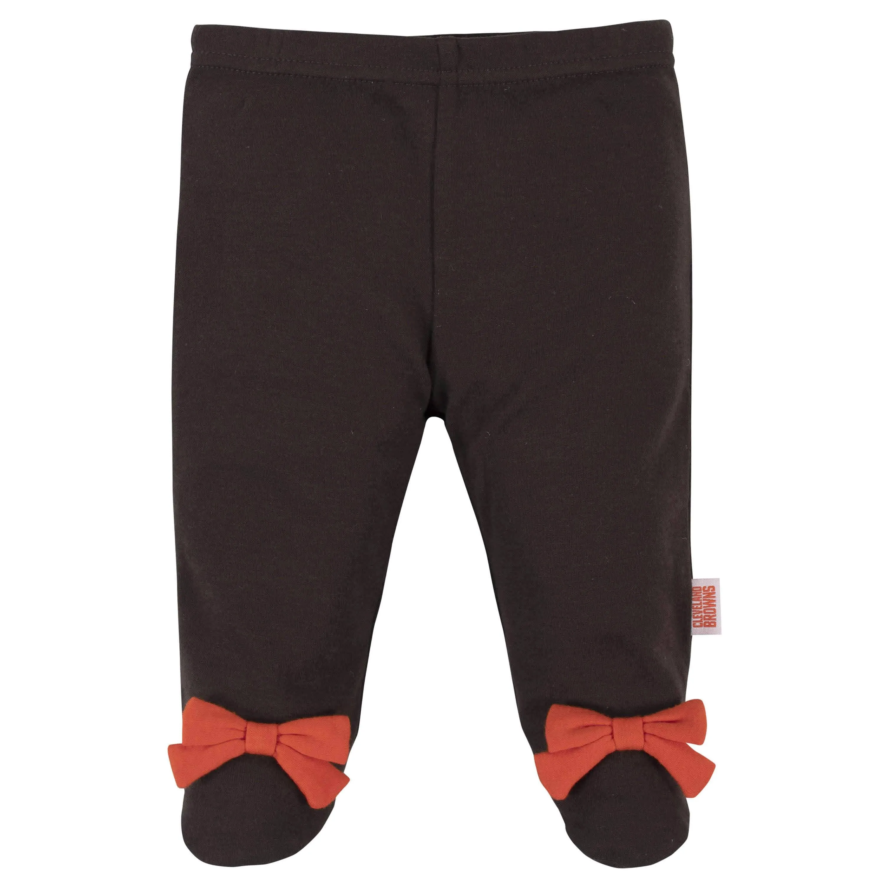 3-Piece Baby Girls Cleveland Browns Bodysuit, Footed Pant, and Cap Set Gerber Childrenswea