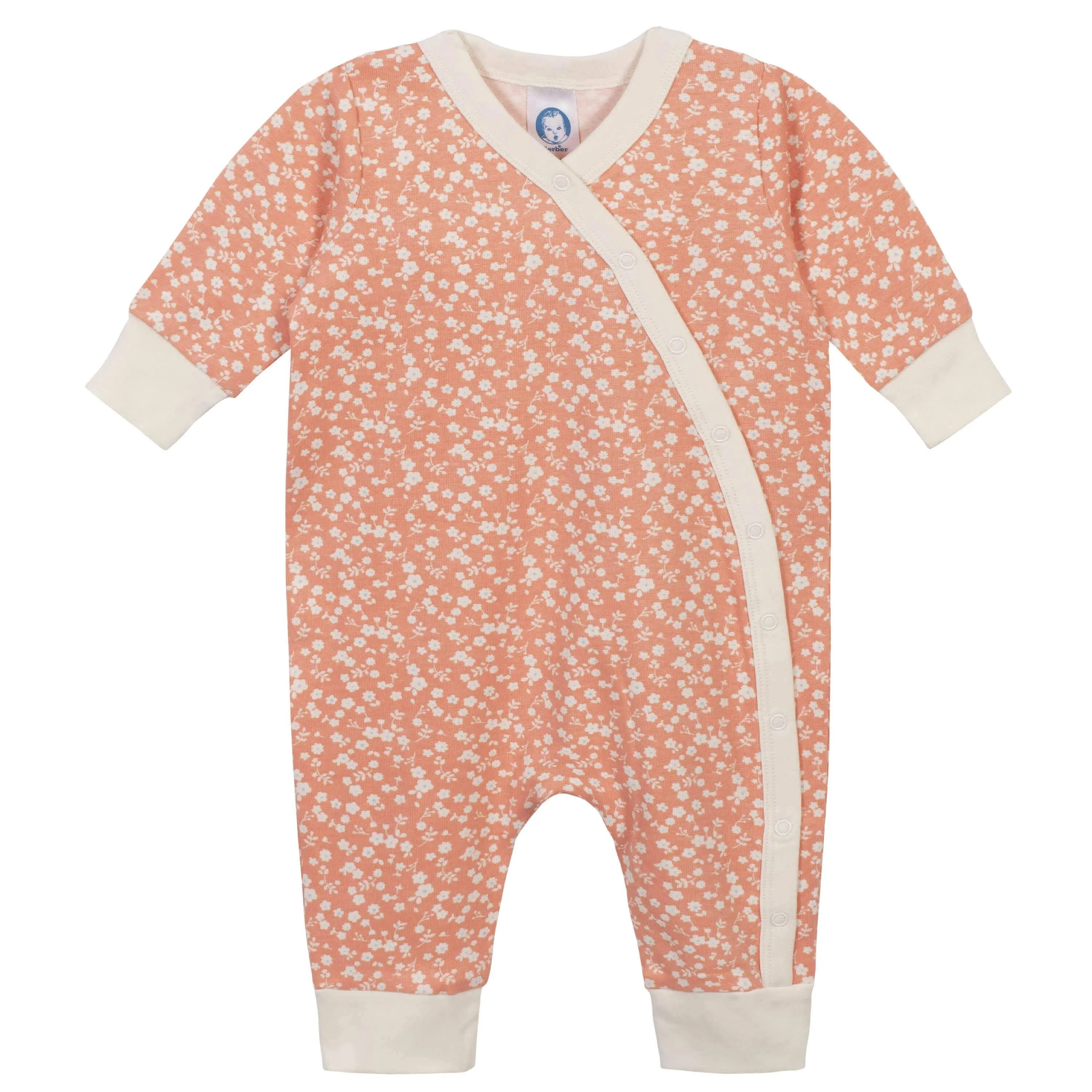 3-Piece Baby Girls Comfy Stretch Flower Pot Footless Sleep 'N Plays Gerber Childrenswea