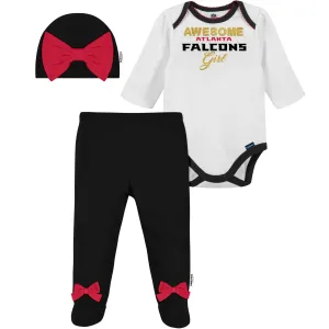 3-Piece Baby Girls Falcons Bodysuit, Footed Pant, & Cap Set Gerber Childrenswea