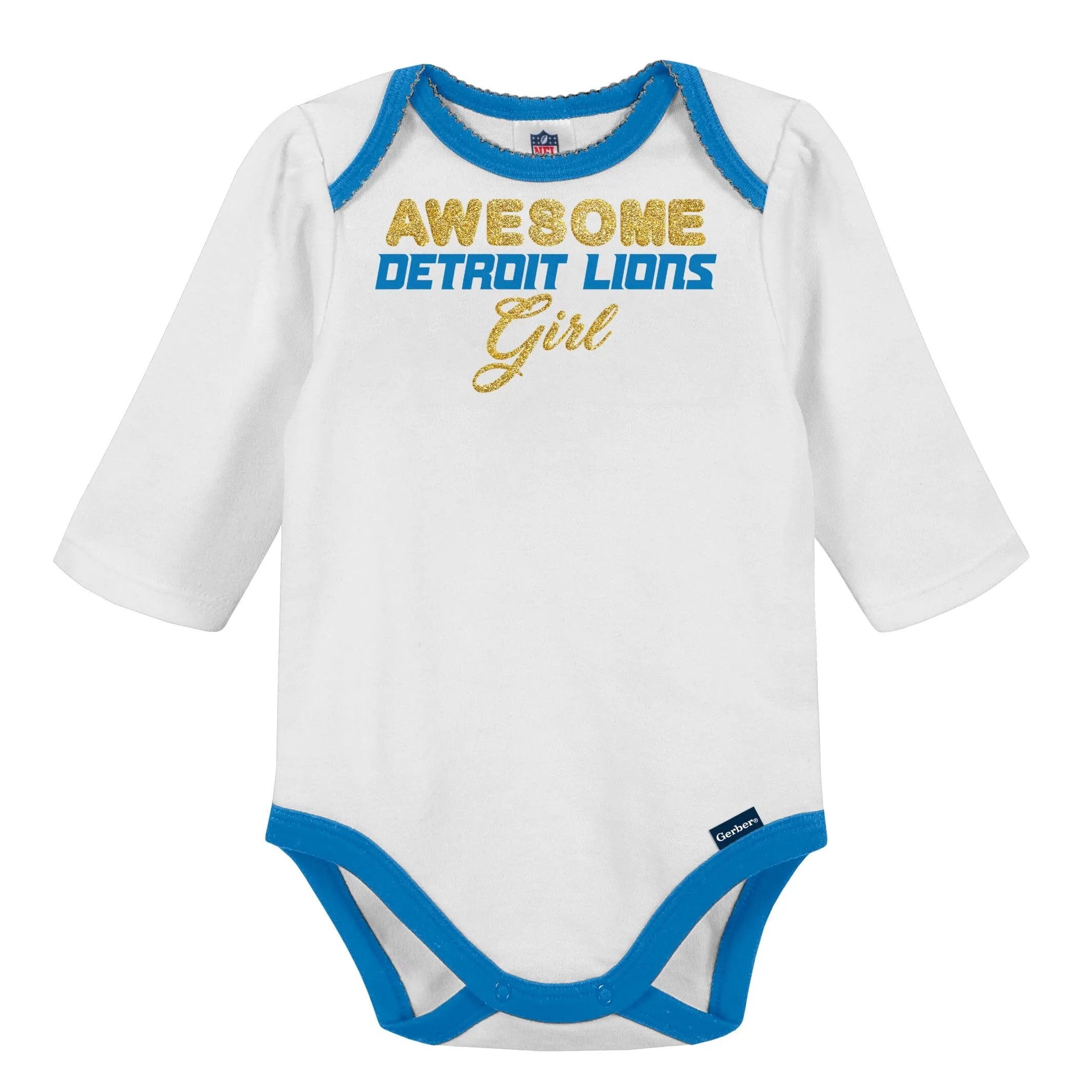 3-Piece Baby Girls Lions Bodysuit, Footed Pant, & Cap Set Gerber Childrenswea