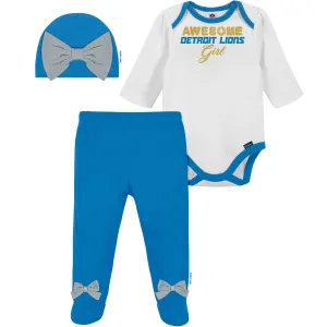 3-Piece Baby Girls Lions Bodysuit, Footed Pant, & Cap Set Gerber Childrenswea