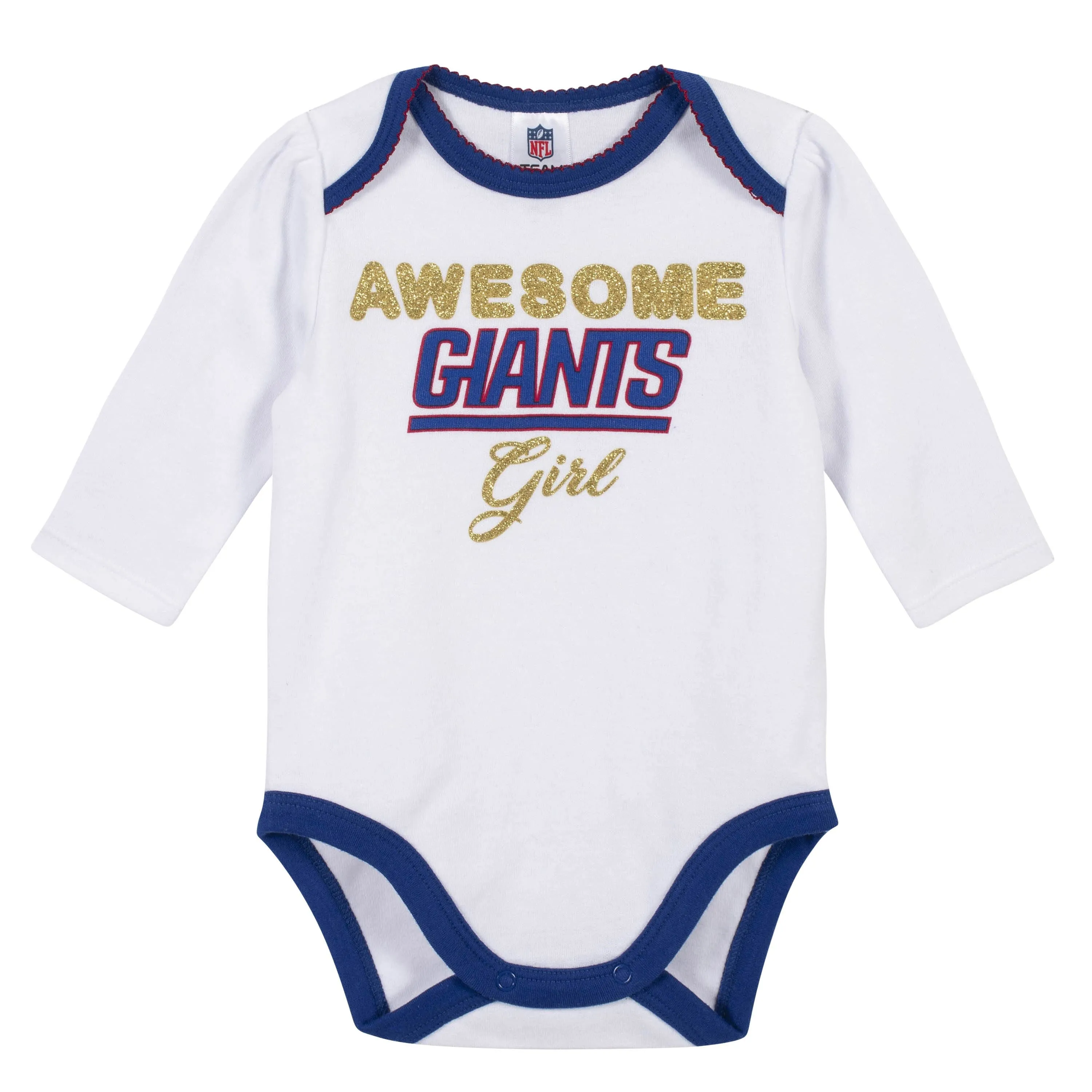 3-Piece Baby Girls New York Giants Bodysuit, Footed Pant, and Cap Set Gerber Childrenswea