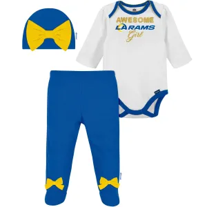 3-Piece Baby Girls Rams Bodysuit, Footed Pant, & Cap Set Gerber Childrenswea