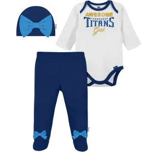 3-Piece Baby Girls Titans Bodysuit, Footed Pant, & Cap Set Gerber Childrenswea