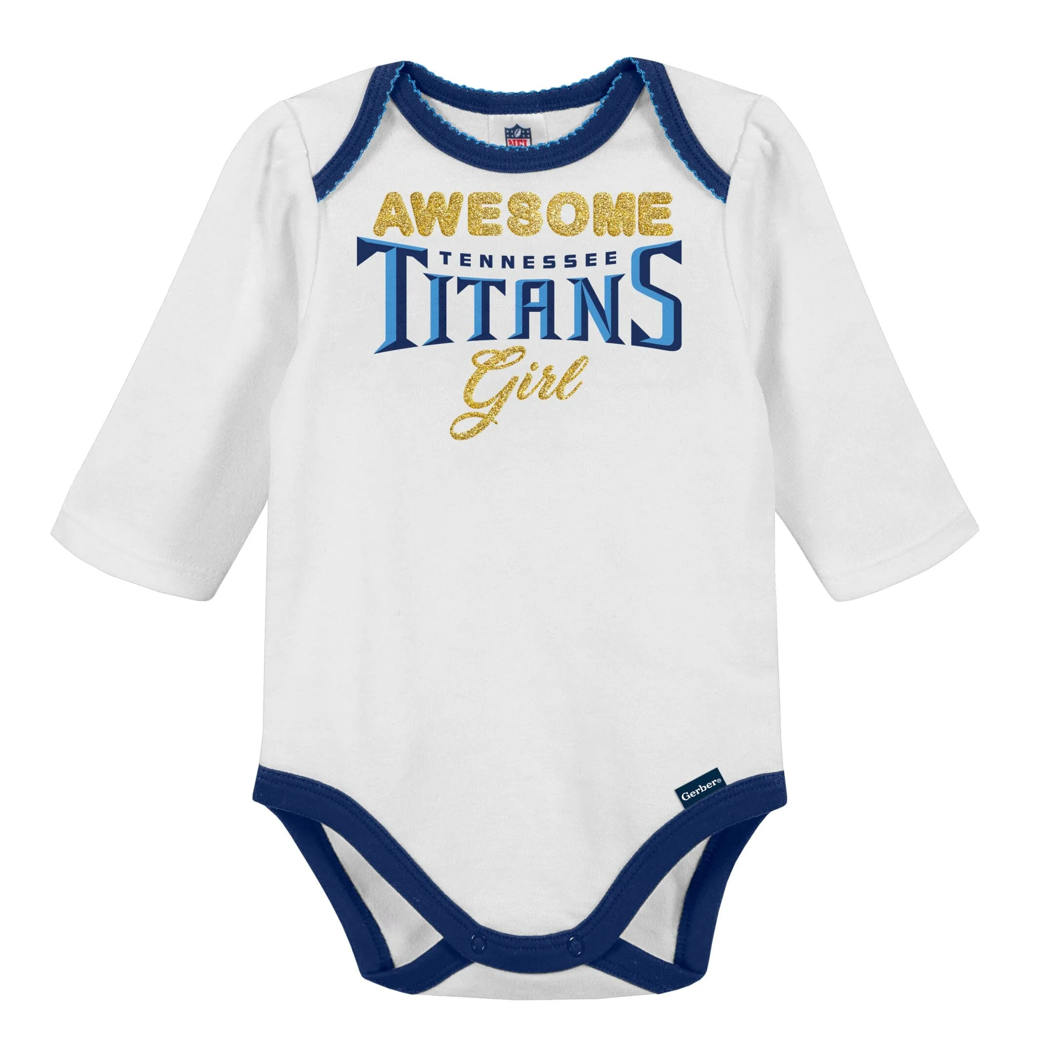 3-Piece Baby Girls Titans Bodysuit, Footed Pant, & Cap Set Gerber Childrenswea