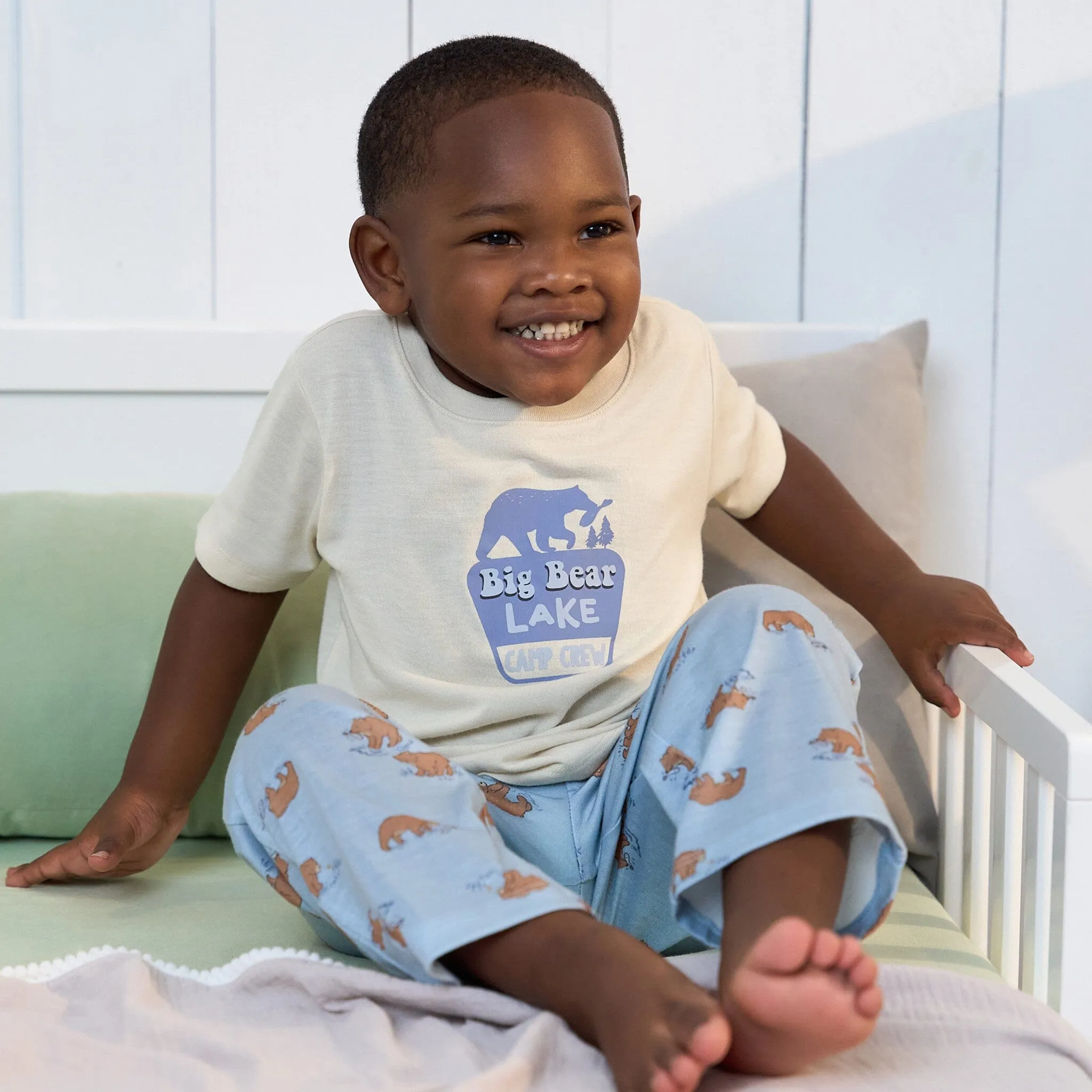 3-Piece Toddler Boys Bear T-Shirt, Shorts & Pants Pajama Set Gerber Childrenswea