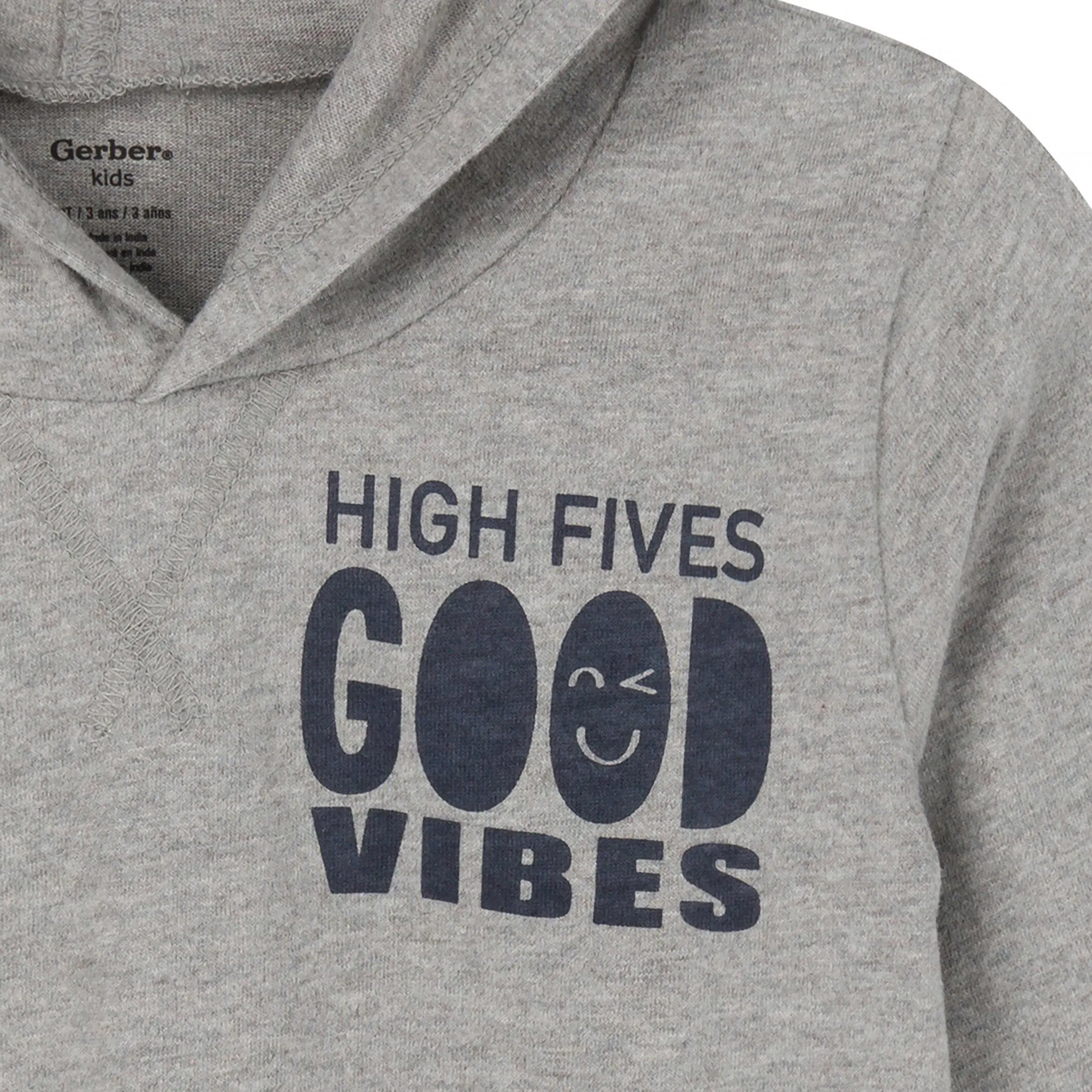 3-Piece Toddler Boys Good Vibes Tee, Hooded Top and Joggers Set Gerber Childrenswea