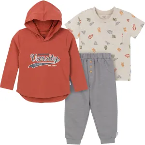 3-Piece Toddler Boys Varsity Tee, Hooded Top and Joggers Set Gerber Childrenswea